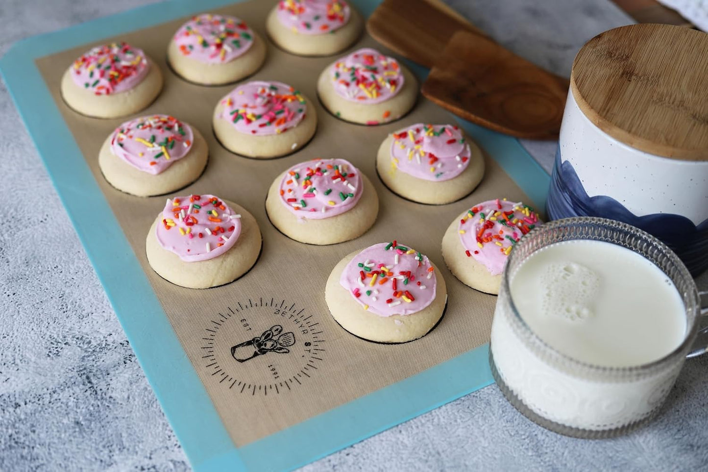 Silicone Baking Mats, Half Size Baking Mats For Cookies, Pack Of 4, Oven Safe, (11.5 X 16.5), Non-Stick, Silicone Baking Sheet Liner, Perfect For Baking Macarons And Cookies