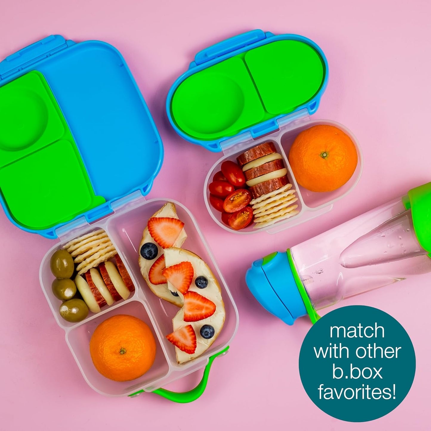 b.box Snack Containers for Kids, Toddler Snack Box Container, Reusable Small Bento Box for Lunch, School & Travel, Leak Proof, BPA free, Dishwasher Safe, Ages 4 months+ (Midnight, 12oz)