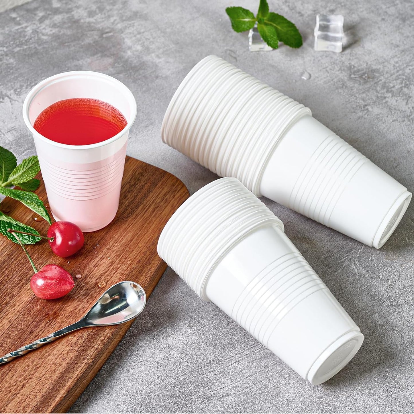 Lilymicky 2000 PACK 9 oz White Plastic Cups, 9 Ounce Disposable Drinking Cups for Birthday Parties, Picnics, Ceremonies