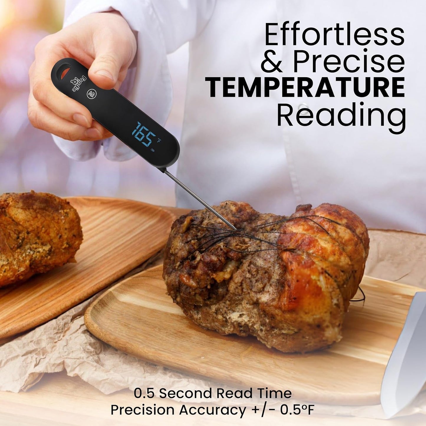 Thermocouple Food Thermometer, <1 Second Response time, ±0.5°F Accuracy, IP67 Waterproof, Magnetic, Auto-Rotate Digital Thermometer for Cooking, Oven, Grill, BBQ, Liquid, Brewing, Tea, Candy