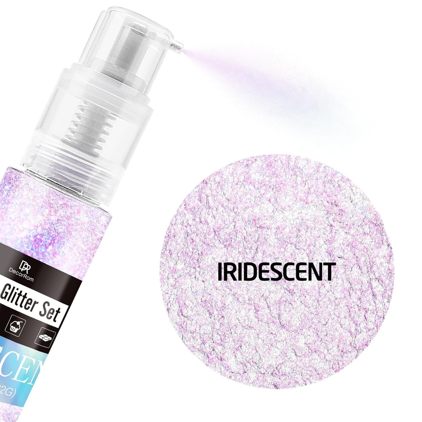 Iridescent Edible Glitter Spray - 3/4oz Luster Dust Edible Food Grade Glitter Shimmer Dust Powder for Cocktails, Drinks, Cake Decorating - Metallic Food Coloring Powder for Wine, Candy, Cookie, Icing