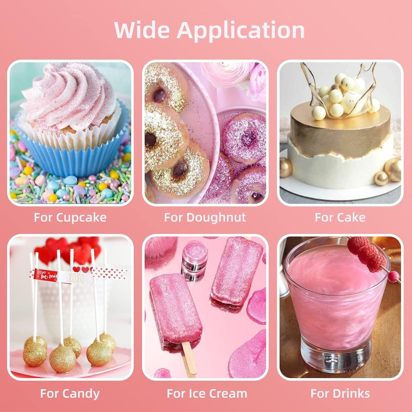 Edible Glitter Spray - 3/4oz Luster Dust Edible Food Grade Glitter Shimmer Dust Powder for Cocktails, Drinks, Cake Decorating - Metallic Food Coloring Powder for Wine, Candy, Cookie, Icing (Purple)