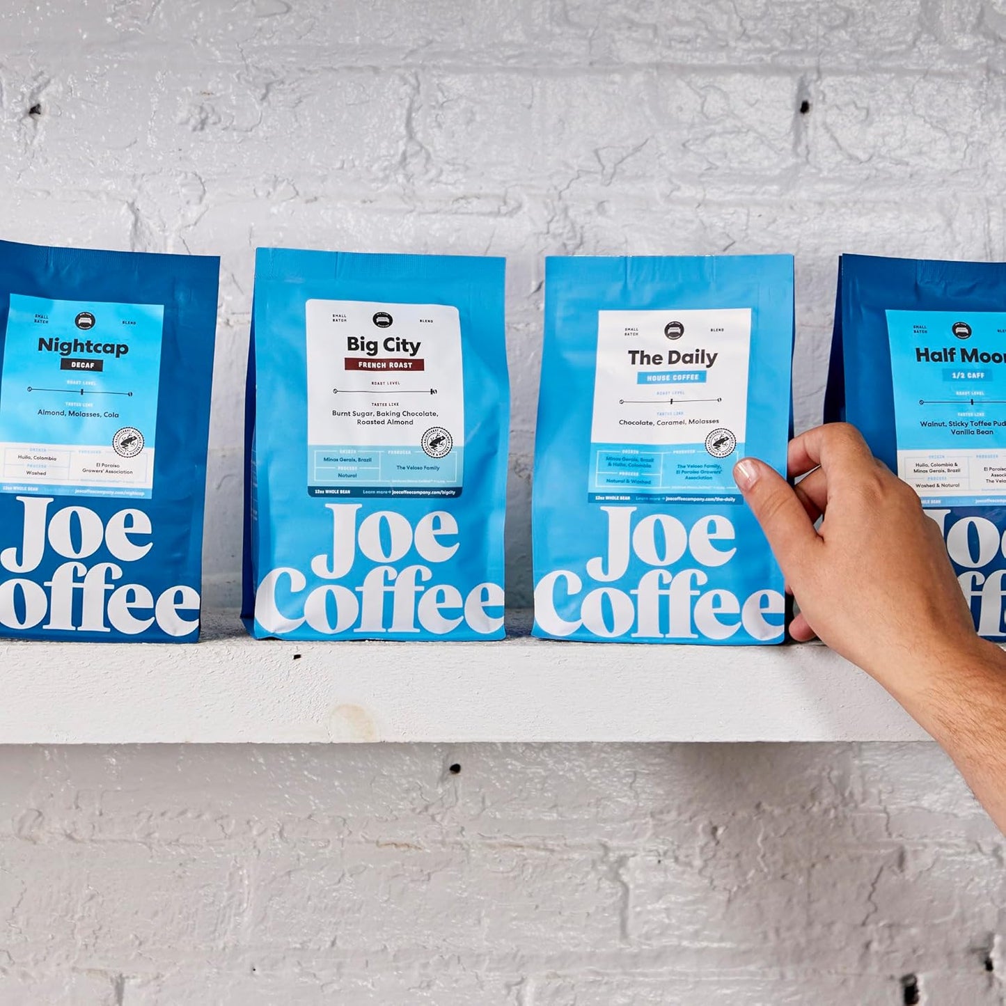 Joe Coffee Company - The Daily Whole Bean Specialty Coffee, 12 oz Bag (Pack of 6) | NYC Roaster, Rainforest Alliance Certified, Kosher, Climate-Friendly