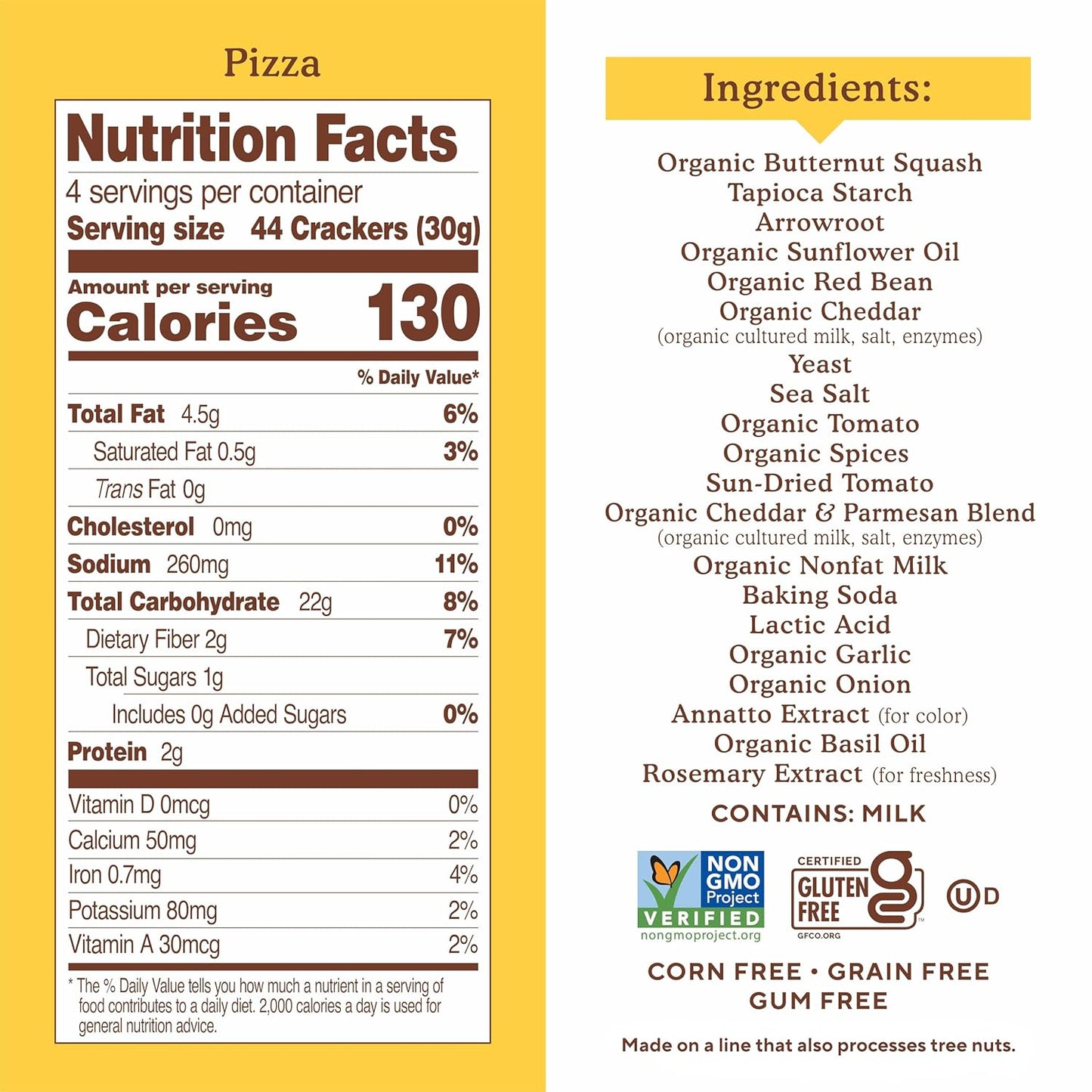 Simple Mills Pop Mmms Cheddar Baked Snack Crackers and Pop Mmms Pizza Baked Snack Crackers (Pack of 2)