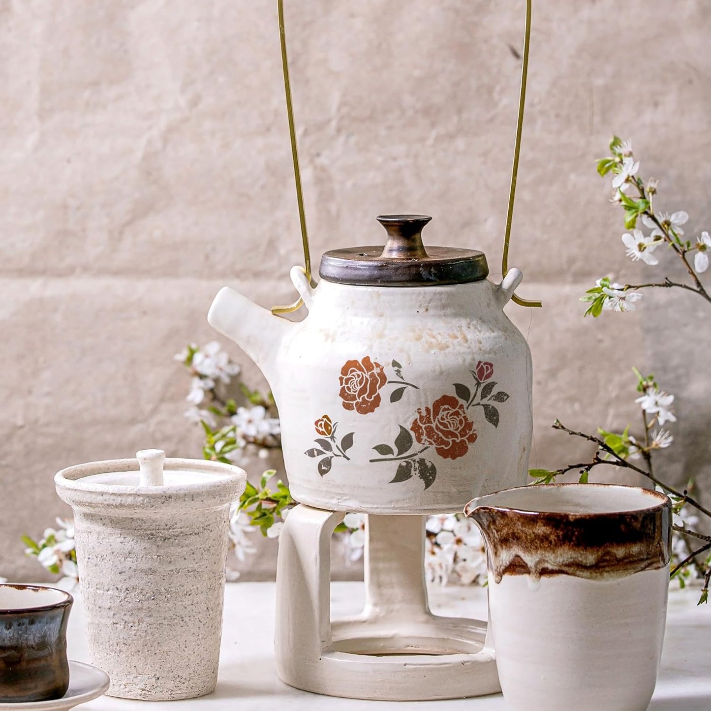 NAKLEO DIY Reusable Plastic Stencil - 21x30cm / 8.3” x 11.7” - Rose Flower Bloom - Art Craft Wall Painting Pattern Template Scrapbooking Decoupage - Fabric Furniture Wood