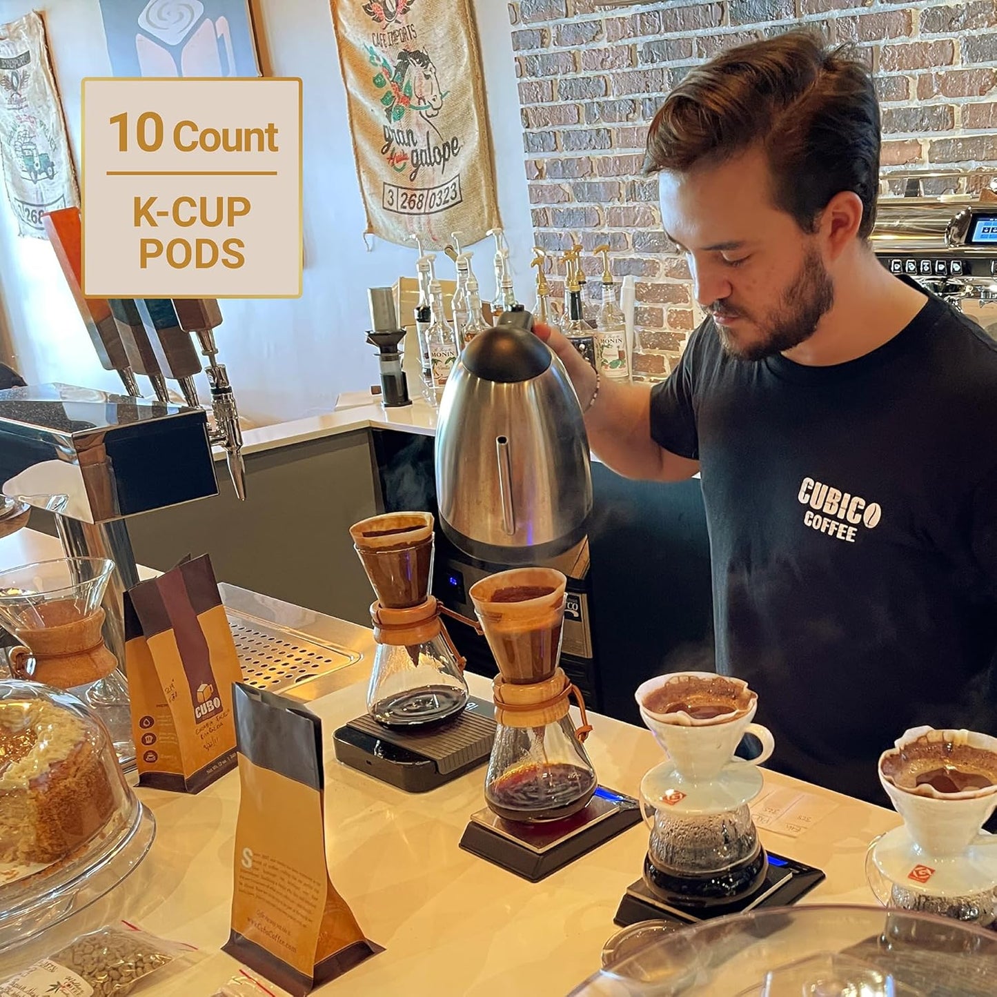 Cubico Coffee Medium Roast Rwanda Kopakaki Single Origin Coffee Pods, 10 Count, K-Cup Compatible Brewers