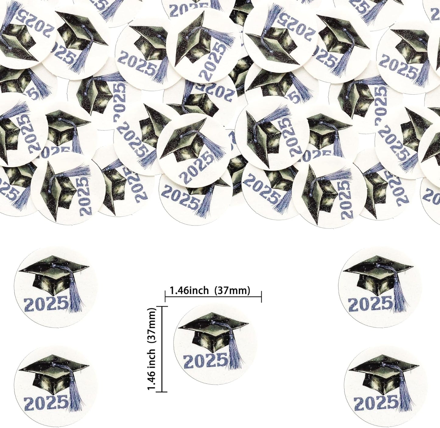 Gyufise 48Pcs Edible 2025 Graduation Cap Cupcake Toppers Wafer Paper Class of 2025 Grad Cap Cupcake Picks for 2025 Graduation Theme Party Cake Decorations Supplies Purple