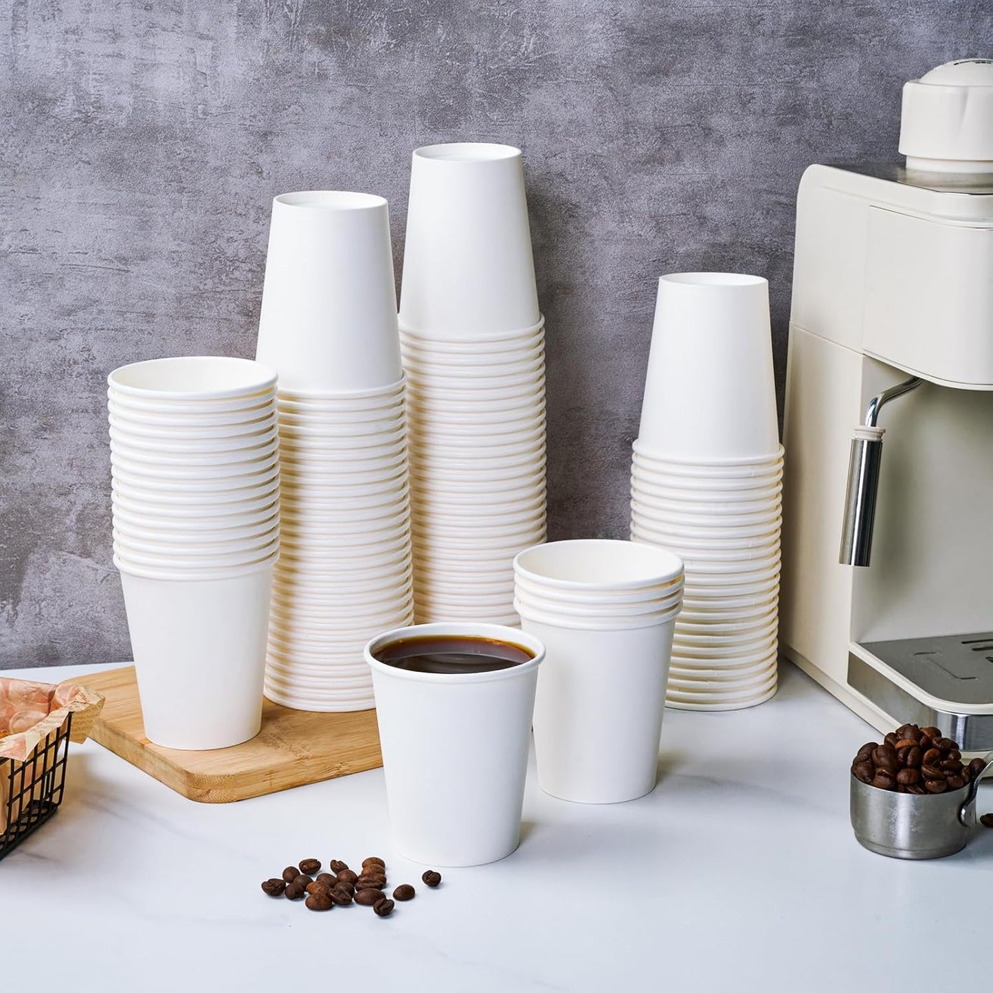 210 Count 12 oz Coffee Cups, White Paper Cups 12 oz for Water Juice or Tea, Perfect for Office Home Party