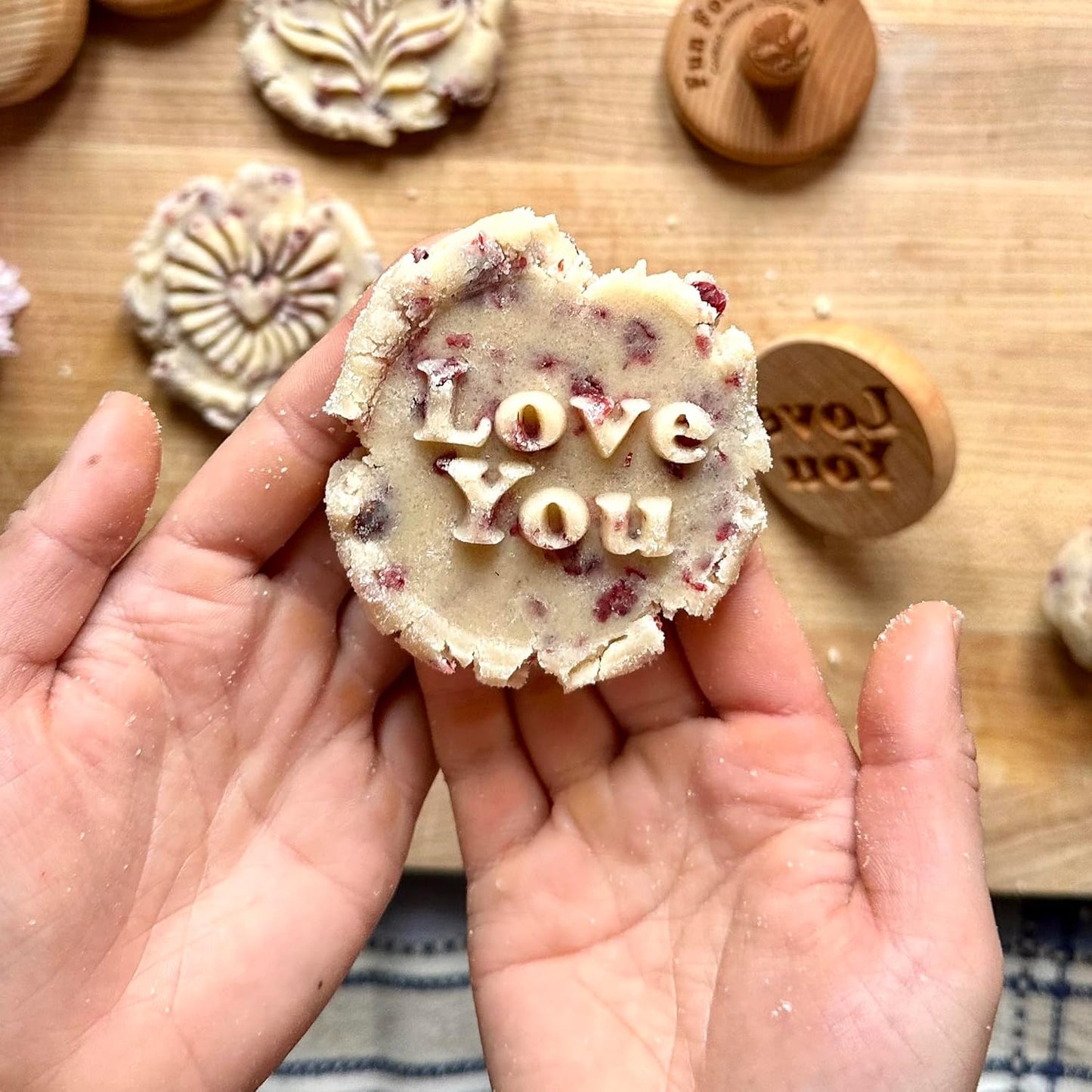 Wood Cookie Stamp, 2.5 Inch (Love You CS-114)