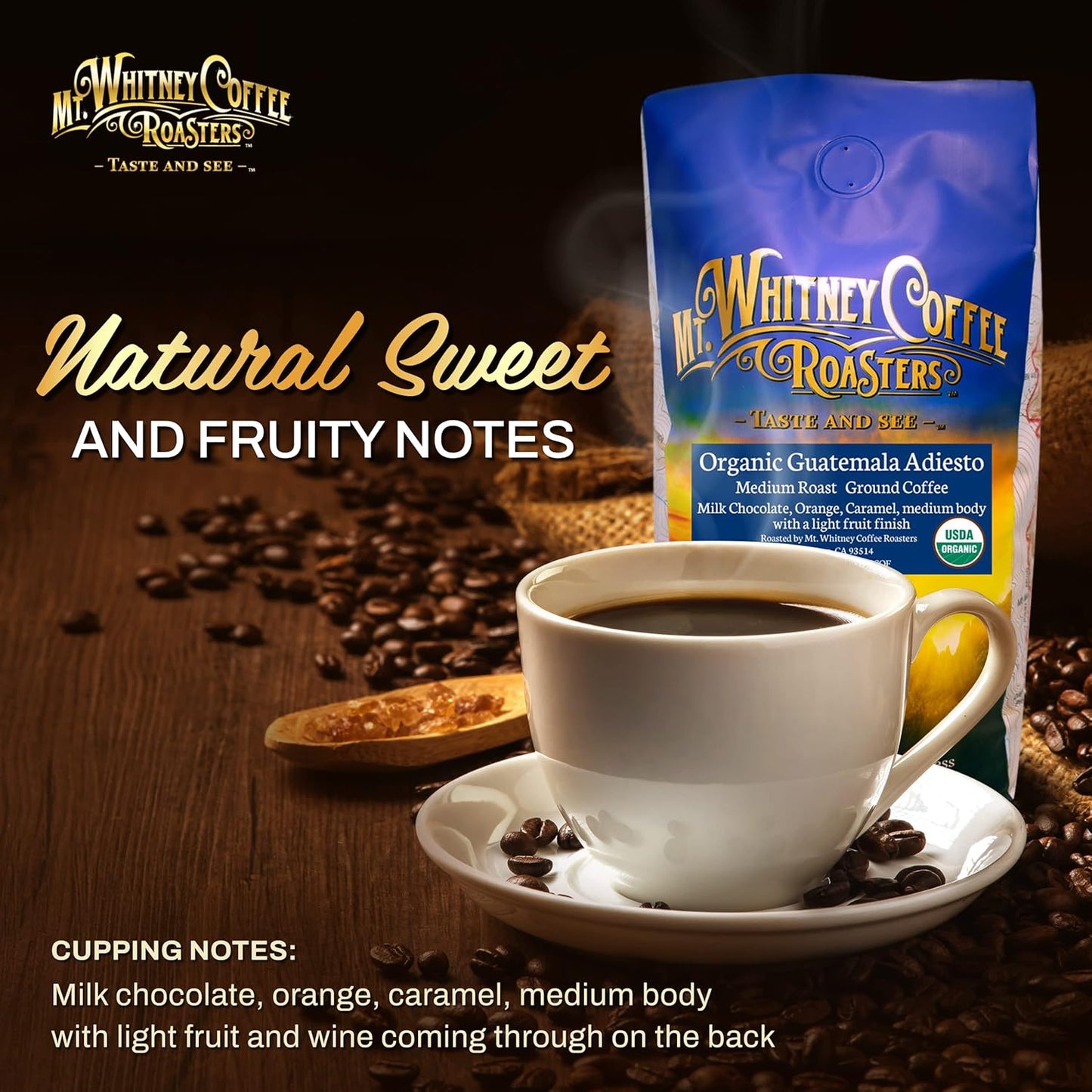 Mt. Whitney Guatemala Adiesto Cooperative Organic Low Acid Coffee (Ground, 2 lb)