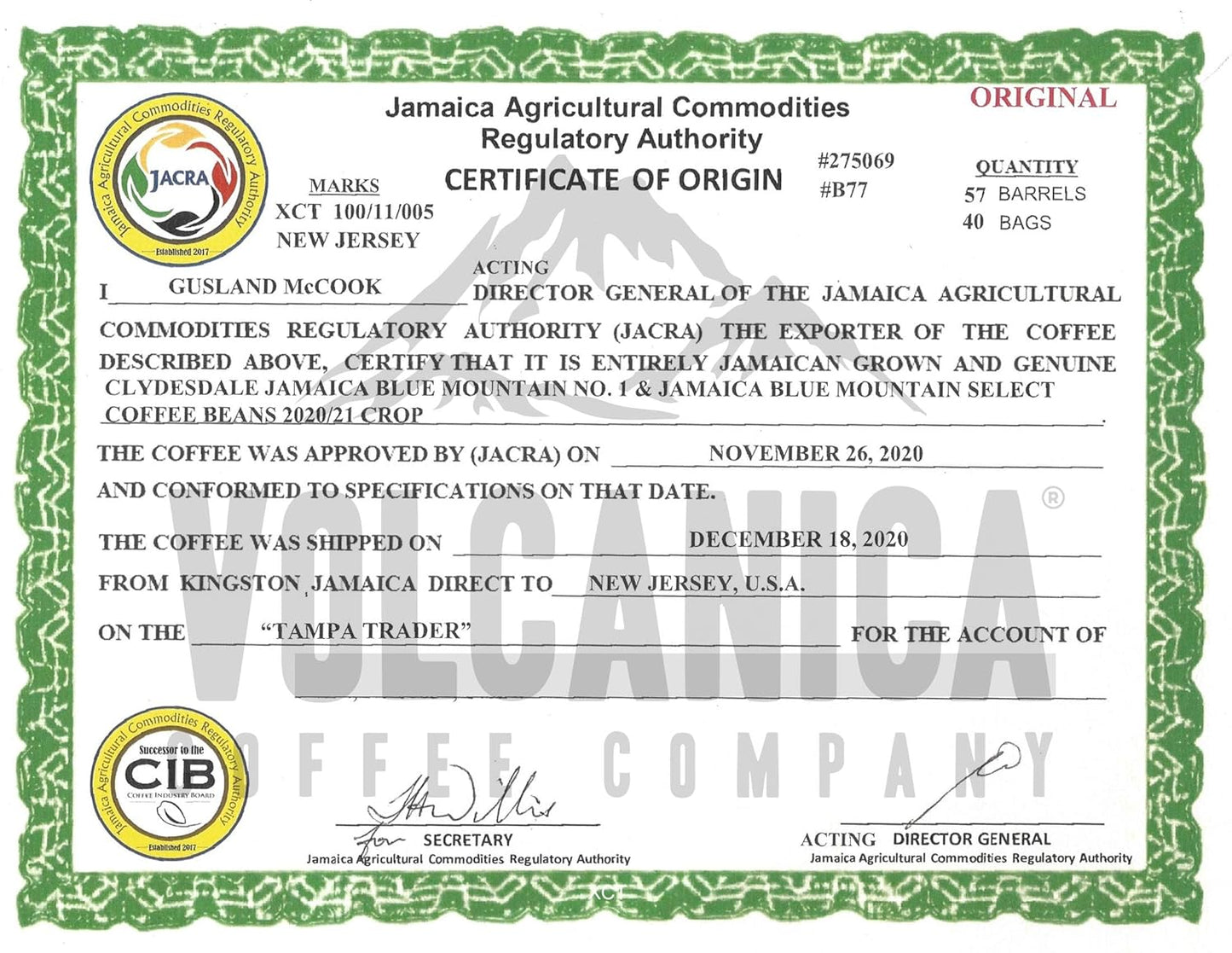 Jamaica Blue Mountain Coffee, 100% Pure, Ground Coffee, Fresh Roasted, 16-ounce