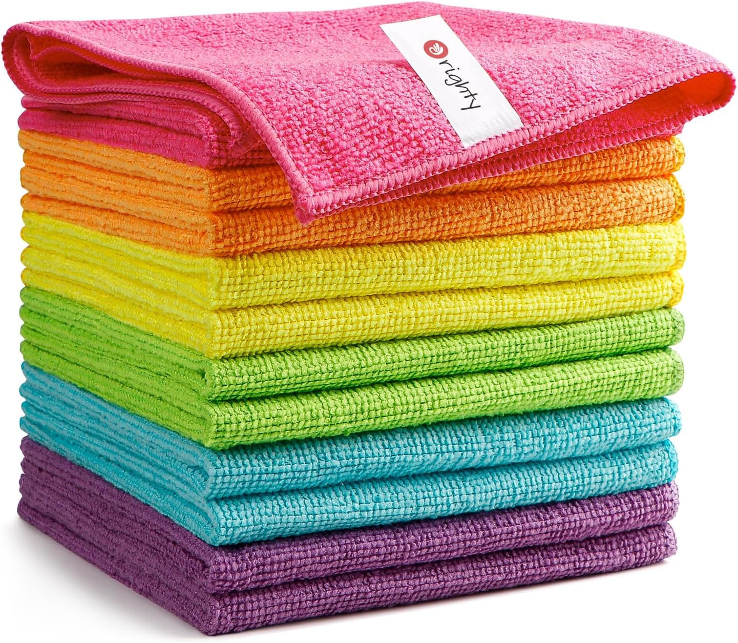 Orighty Microfiber Cleaning Cloth Pack of 12, Microfiber Towels for Cars, Highly Absorbent Car Cleaning Supplies, Lint Free Cloths Clean Rags for Car Care, House, Kitchen, 12x12 inch