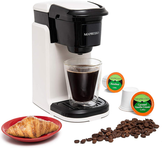 Mixpresso Single Cup Coffee Brewer - Quick Brew, One Touch Function, 12oz One Cup Coffee Maker