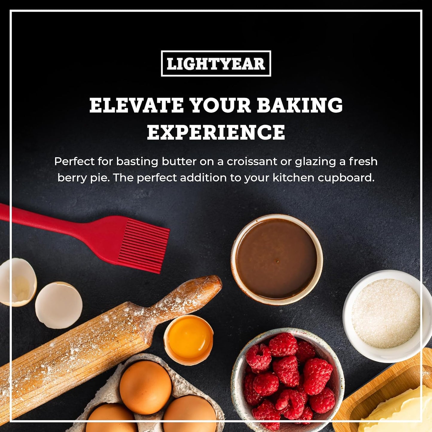 Lightyear Silicone Basting Pastry Brush Set (2 Pcs) ❘ 450°F Heat Resistant Oil Brush for Your Kitchen - Ideal For BBQ’s, Baking & Cooking | 100% Food Grade Silicone - BPA Free & Dishwasher Safe