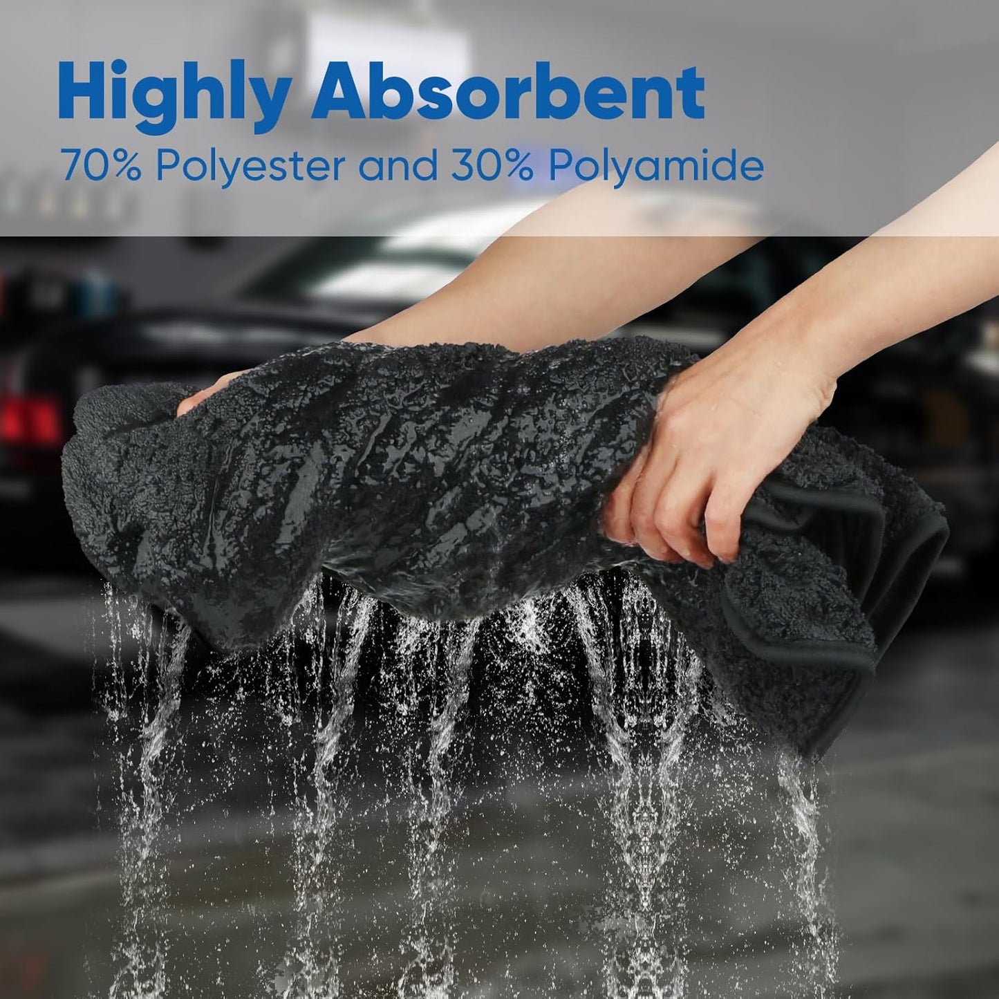 HOMEXCEL Car Drying Towel (36"x 24"), 1200GSM Ultra Absorbent Car Cleaning Cloth, Streak-Free Microfiber Drying Towel, Great for Cars, Trucks, SUVs, RVs, Motorcycles, 2 Packs