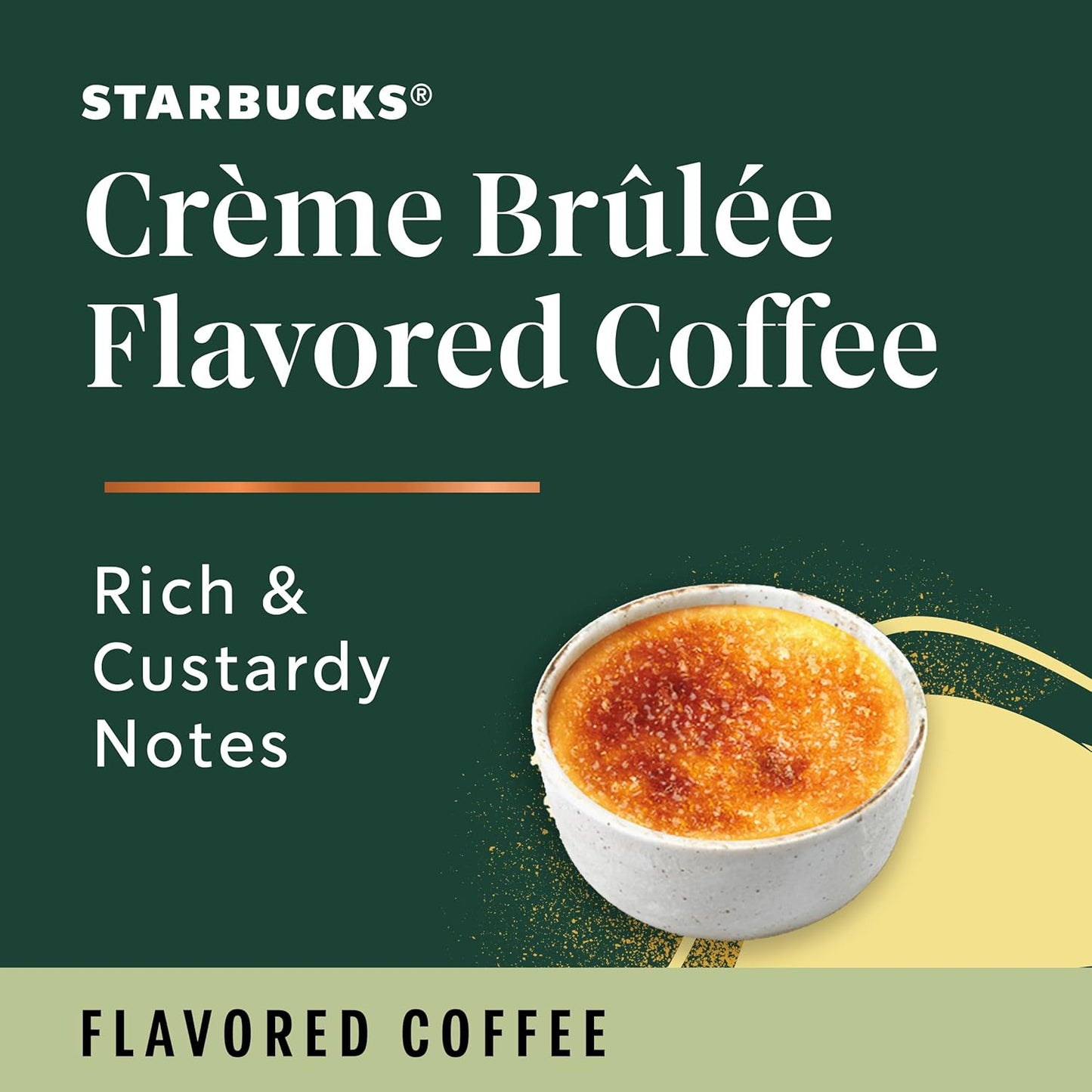 Starbucks K-Cup Coffee Pods, Crème Brûlée Flavored Coffee, Naturally Flavored, 100% Arabica, 6 boxes (60 pods total)