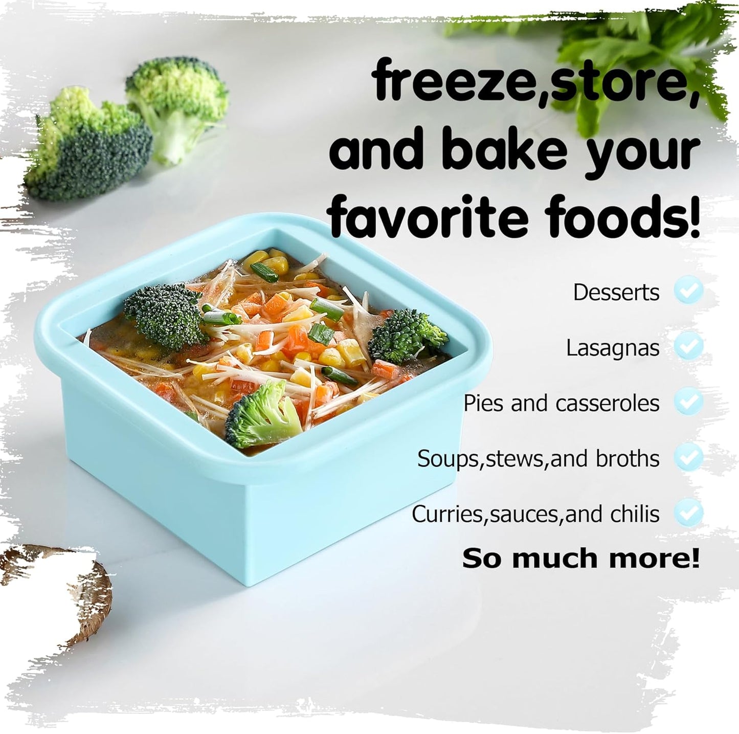 2-Cup Silicone Freezer Trays with Lids – Perfect for Meal Prep, Portion Control, and Easy Freezing-Meal Prep Container Molds for Soup,Leftovers (Aqua, 4 Pack)