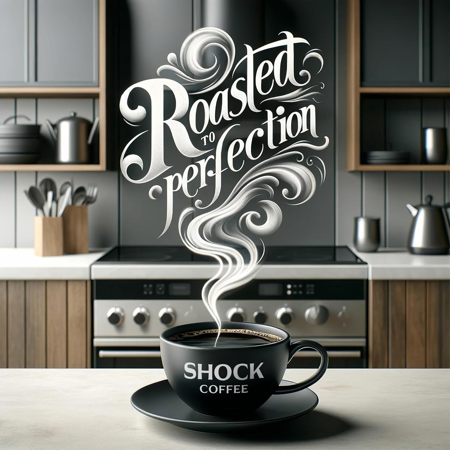 Shock Coffee Naturally Bold | Extra High Caffeine Strong Coffee | Medium Dark Roast Ground | Premium Arabica | 8 ounce