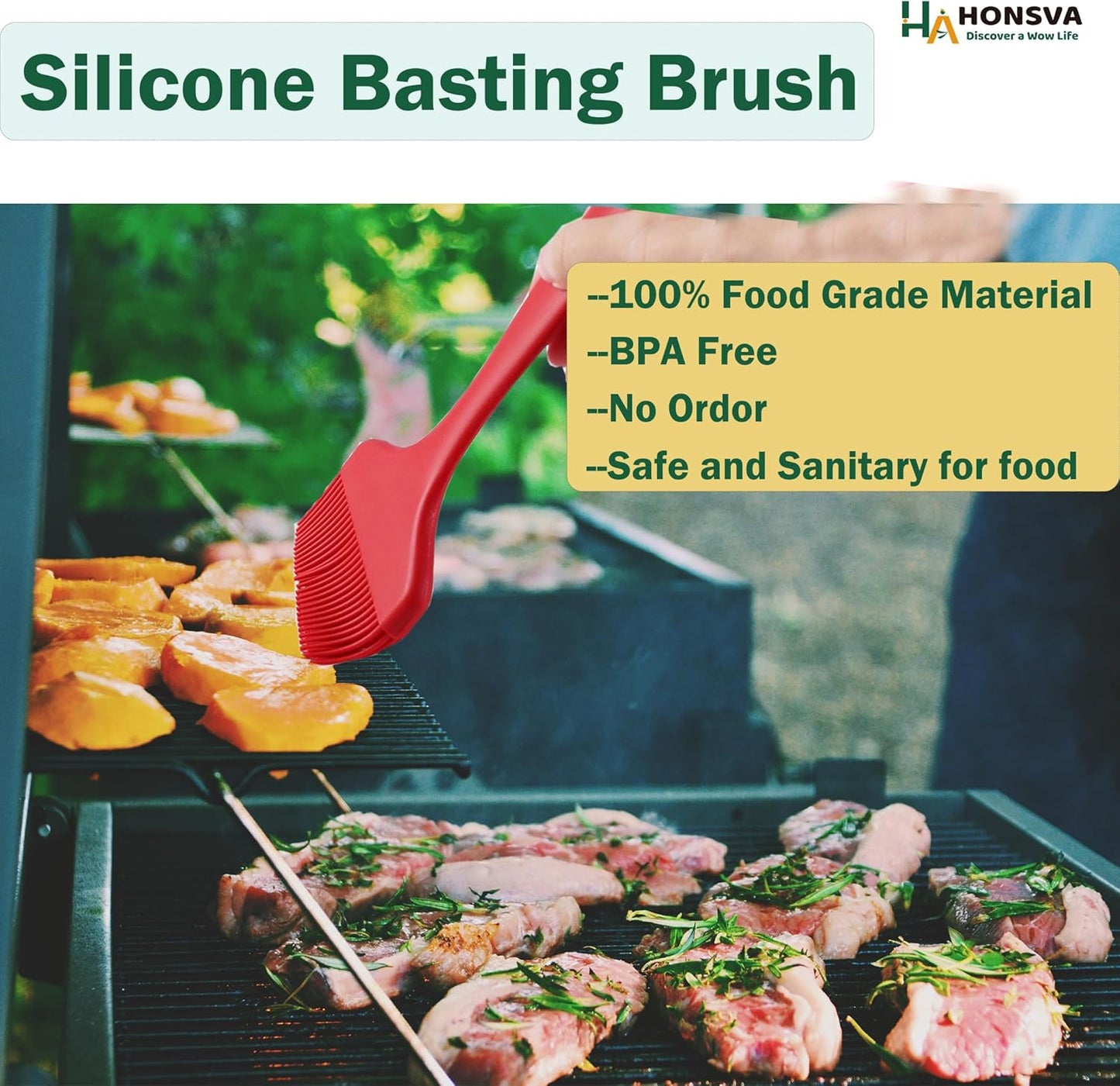 Large Silicone Sauce Brush for Basting, Heat Resistant, W/3.5" L/8.5", One-Piece Design Kitchen Utensil for Baking, Grilling, Spreading Butter, BBQ Sauce, Marinade, Dishwasher Safe, 1 Pcs, Red