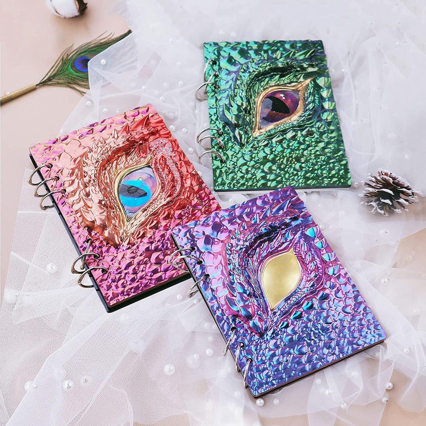 Note Book Cover Resin Molds, 2 Style A5 Note Book Cover, Resin Notebook Molds, Epoxy Resin Molds Silicone Casting with Book Rings for Notebook Epoxy Resin DIY