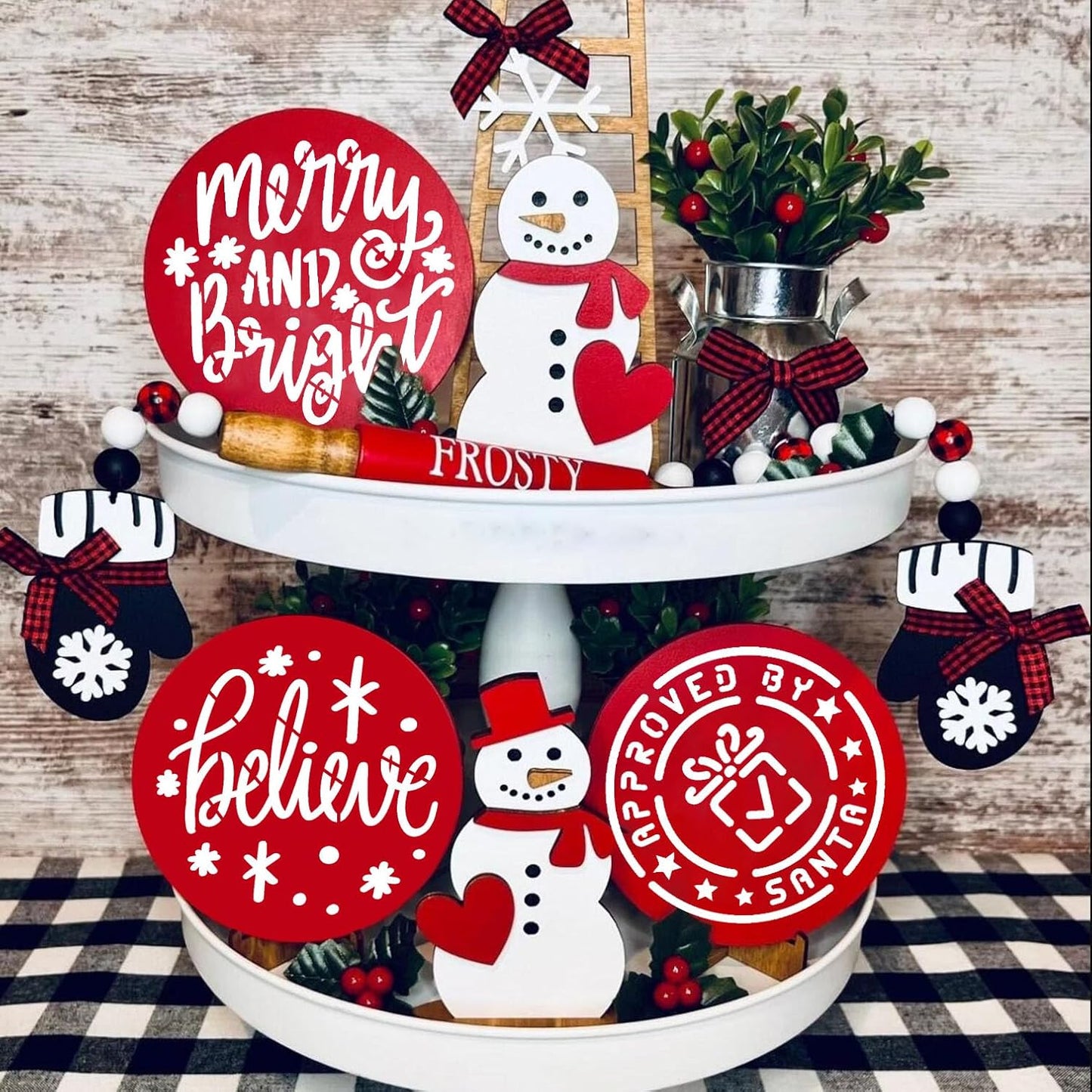 Small Christmas Stencils for Painting on Wood 3” Christmas Stencil for Crafts Reusable Snowman Santa Believe Holiday Draw Templates for Christmas Tree Canvas Window Decor(XMS Mini Stencil 01)