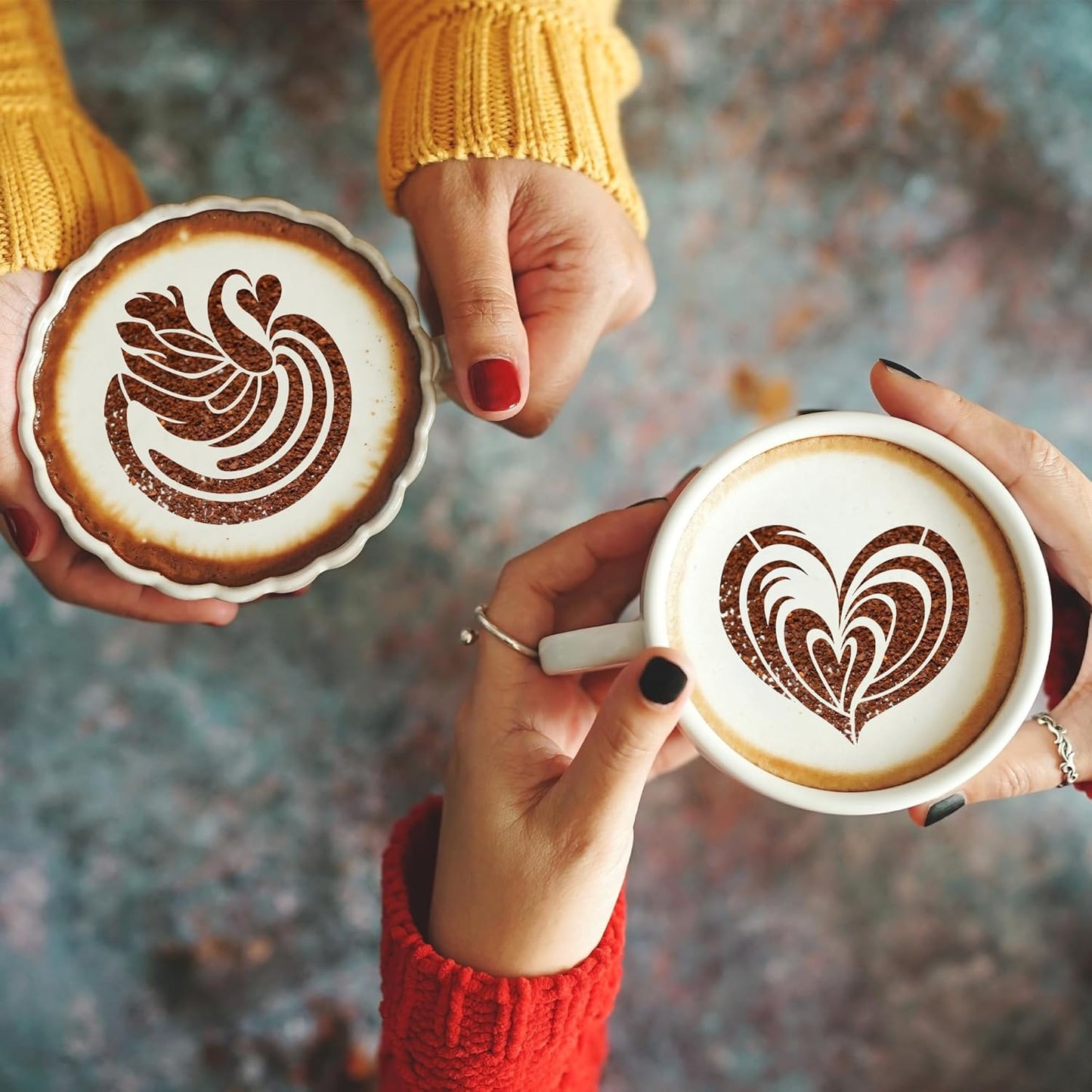 Mandala Cookie Coffee Stencils - 25 Pcs Mandala Latte Art Cookie Stencils for Coffee Cake Bread Decor, Reusable Bread Template for Sourdough Decoration Tools Baking Stencil