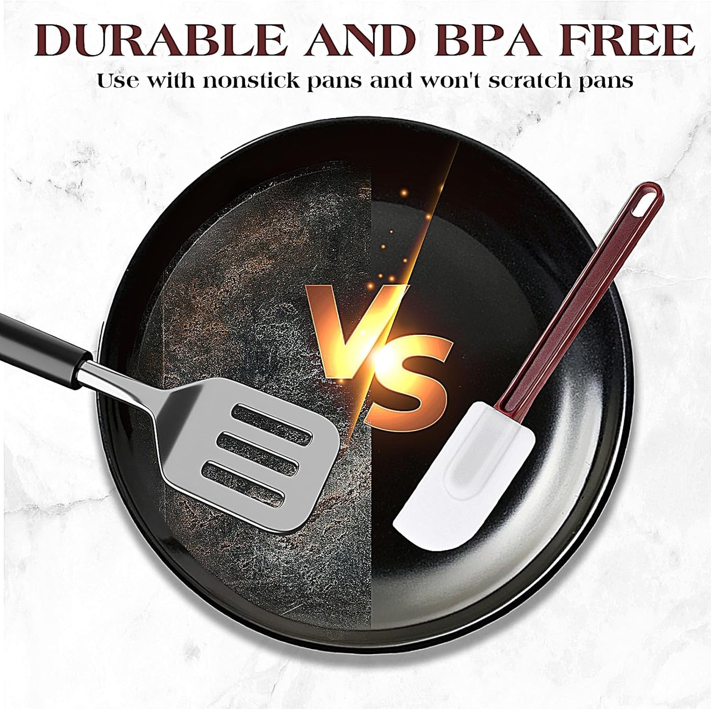 Set of 4 Silicone Spatula Rubber Spatulas Heat Resistant Silicone Spatulas High Temp Commercial Silicone Spatula for Kitchen Cooking Mixing Frying Spreading Baking, Dishwasher Safe