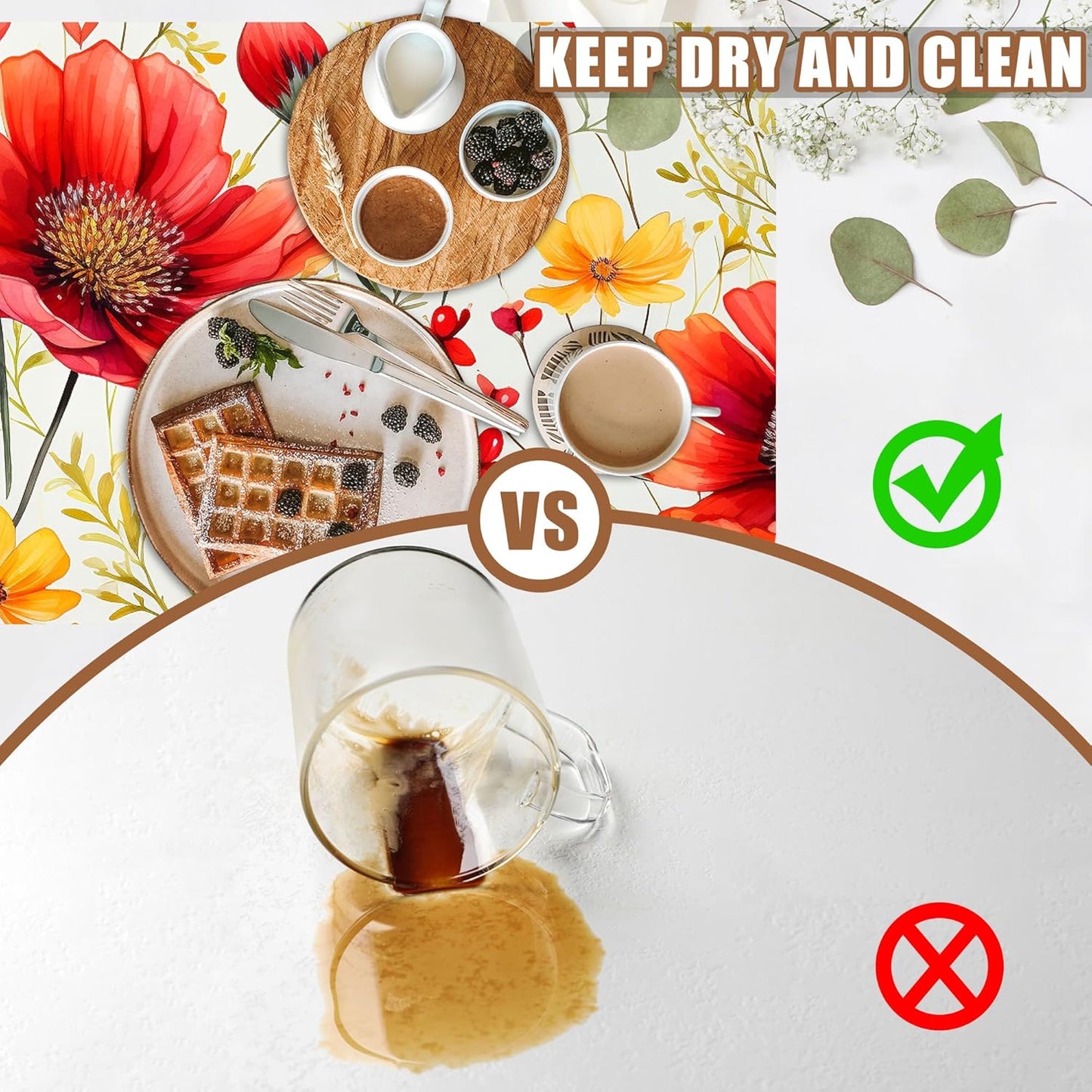 Red and Yellow Flowers Coffee Mat Absorbent Dish Drying Mat for Kitchen Counter Hide Stain Rubber Backed Coffee Bar Accessories Fit Under Espresso Machine, 11.8 x 19.7 Inch