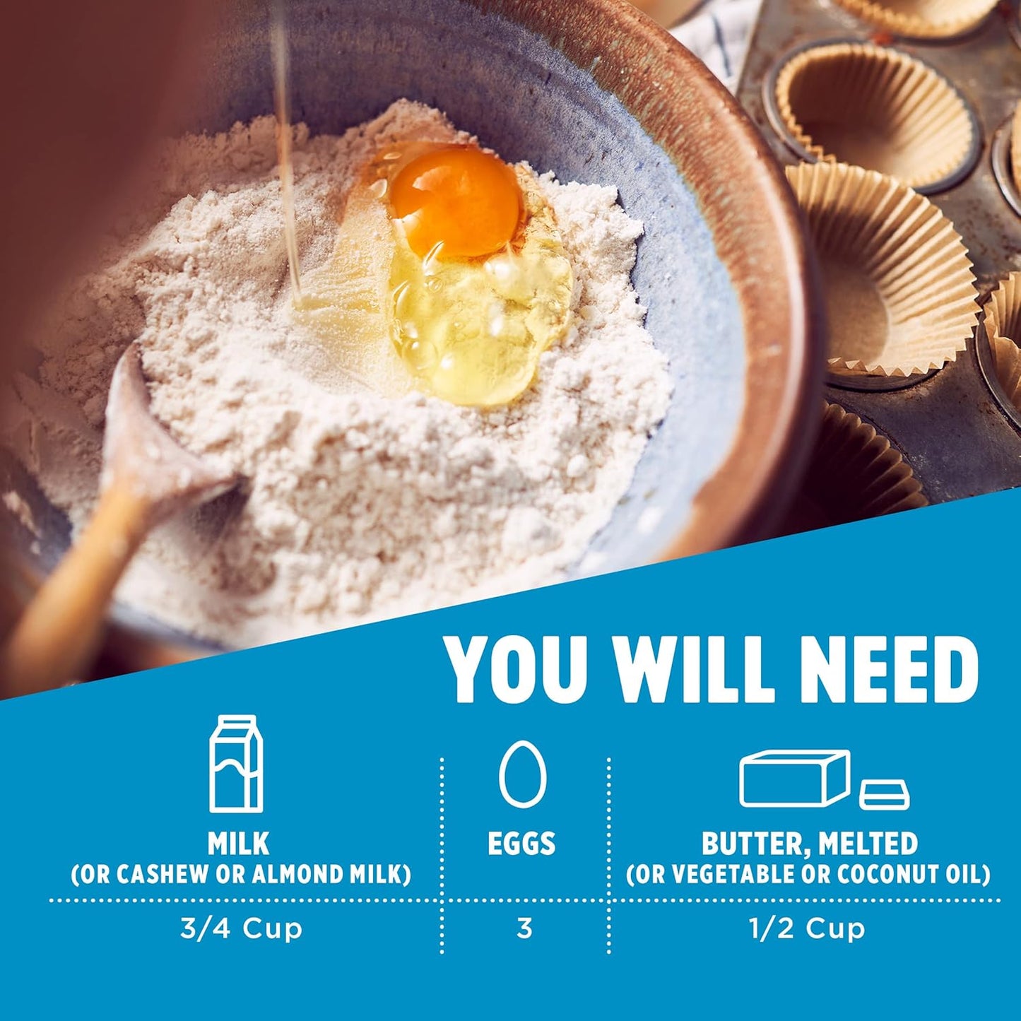 Krusteaz Gluten Free Baking Mix Variety Pack, 1 Cinnamon Swirl Cake Mix, 1 Double Chocolate Brownie Mix, 1 Wild Blueberry Muffin Mix, 1 Honey Cornbread Mix, (4 CT)