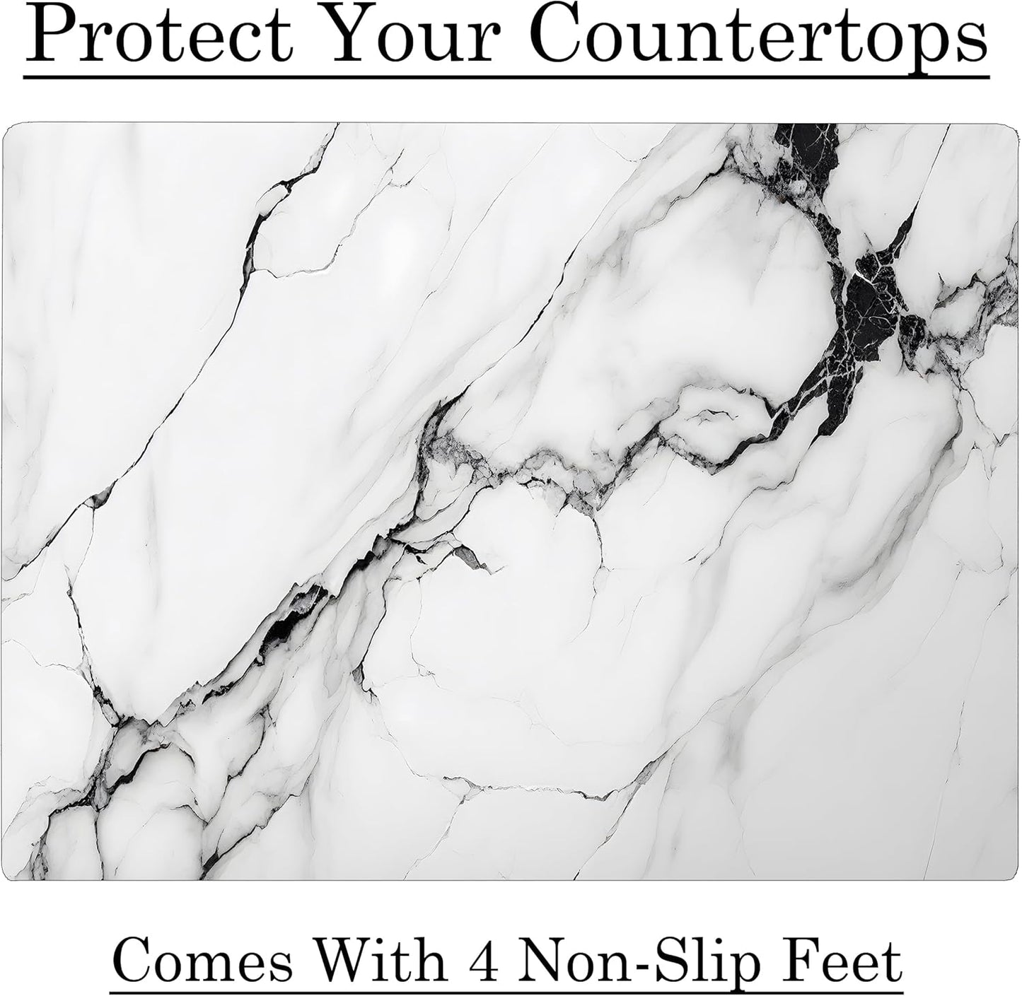 White Black Agate Marble Kitchen Glass Cutting Board Ocean Decorative Gift Marbled Granite Stone Rock Gift For Her Mom Wife (White Black)