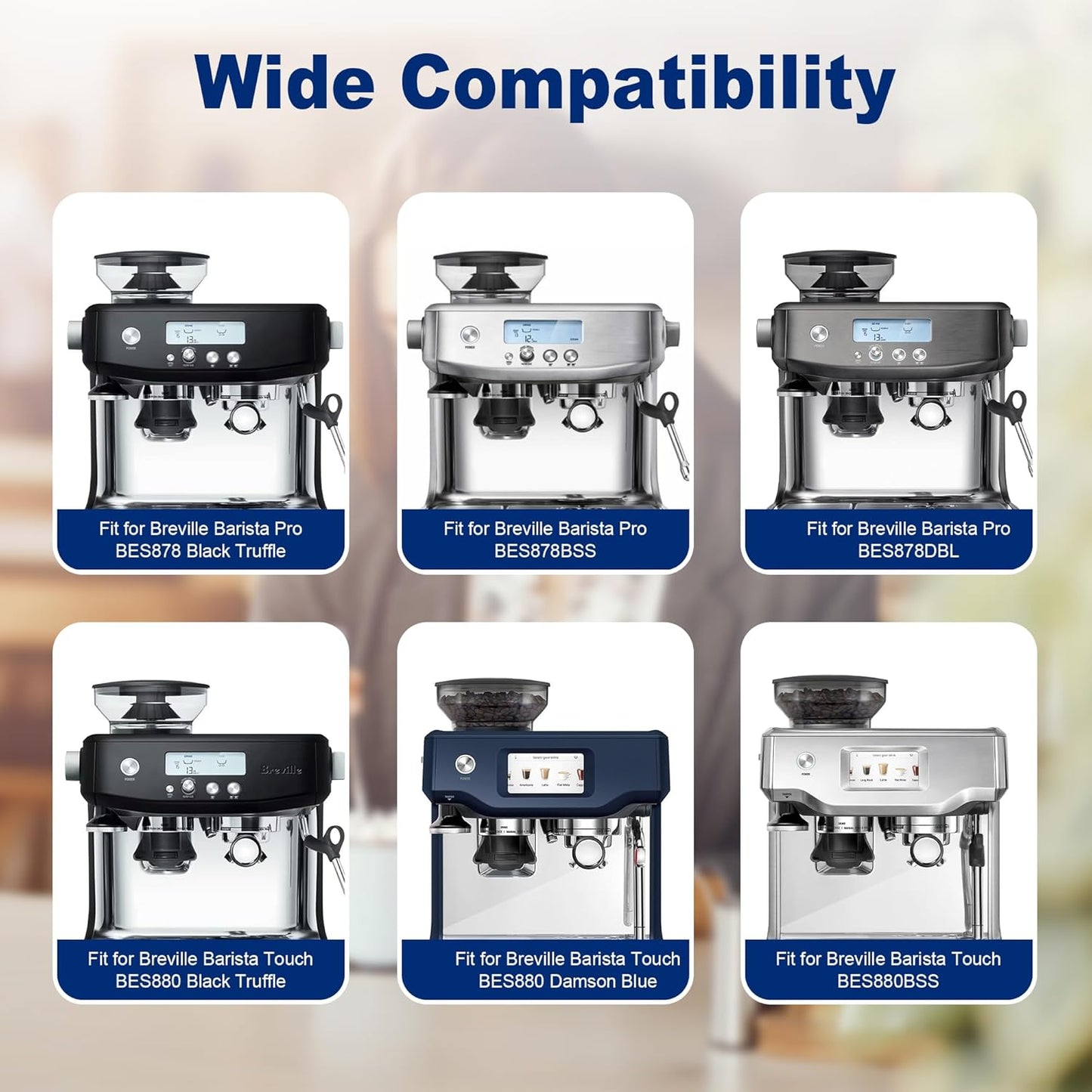 Replacement Water Filter for Breville Espresso Machine Barista Touch BES880, Barista Pro BES878, Oracle Touch BES990, Oracle BES980, Dual Boiler BES920 Bambino ClaroSwiss Sage, 8 Pack