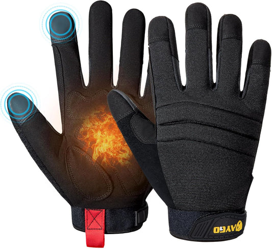 KAYGO Insulated Mechanic Work Gloves,KG127W Winter Thermal Safety Work Gloves for Men and Women, Double Lining,Heavy duty,Improved dexterity,Excellent Grip,Ideal for outdoor jobs,M