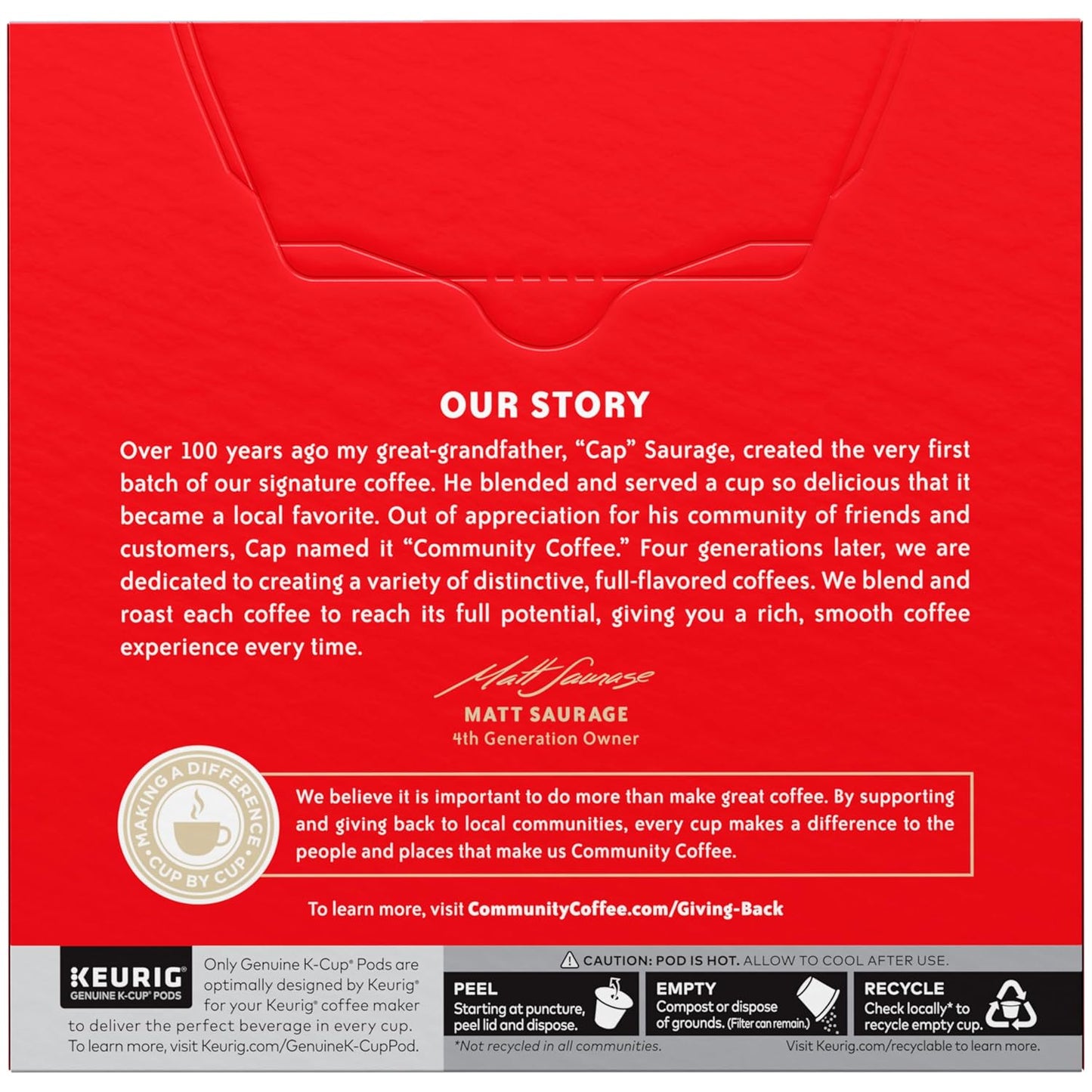 Community Coffee Breakfast Blend, Medium Roast, Single-Serve Keurig K-Cup Pods, 32 Count (Pack of 4)