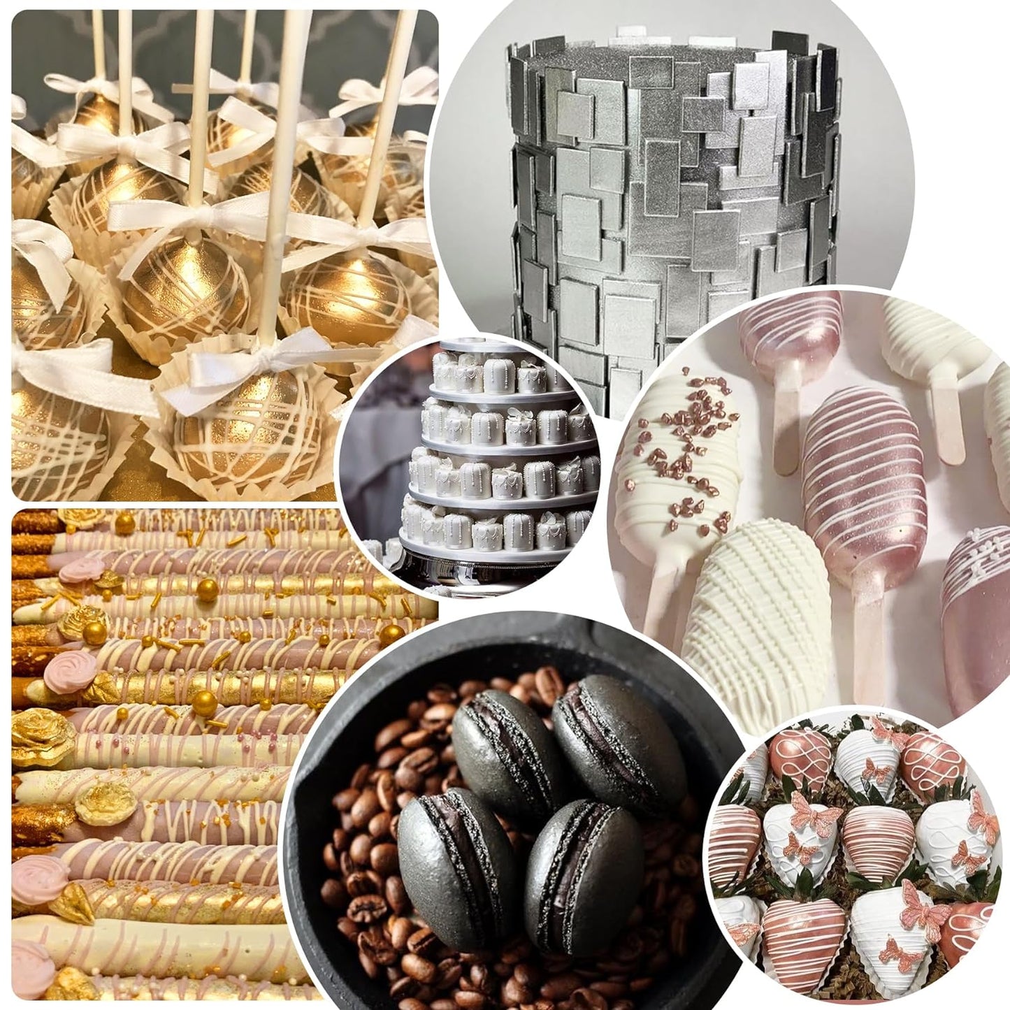 Edible Glitter Paint - 2 fl.oz Food Grade Metallic Glitter Cake Paint for Cake Decorating, Baking, Cupcakes - Shimmer Art Decorative Liquid Edible Paint Food Coloring for Fondant, Donuts (Pink)