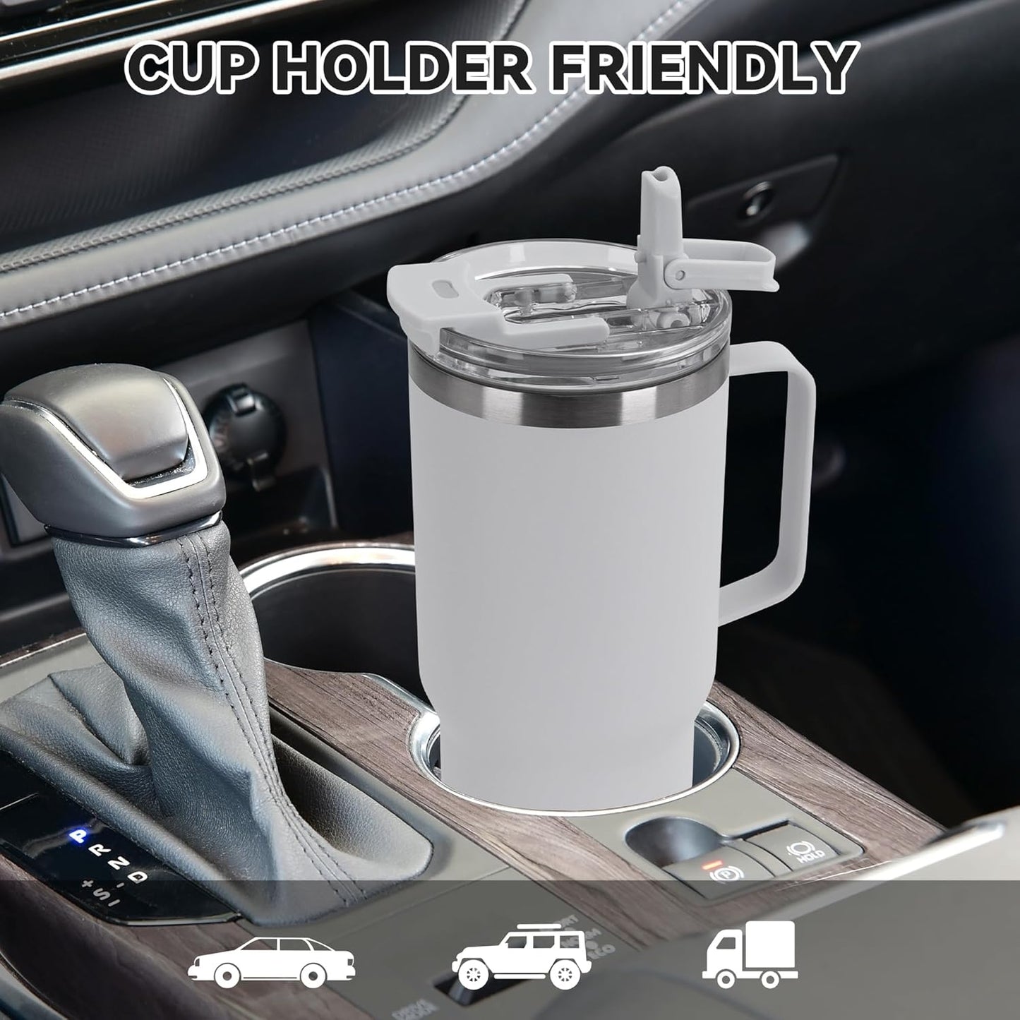 HASLE OUTFITTERS 30oz Tumbler Bulk with Handle, Insulated Travel Coffee Mug Set with Handle Leak-Proof Double Wall Stainless Steel Vacuum Tumblers Pack Metal Cup for Hot and Cold Drink