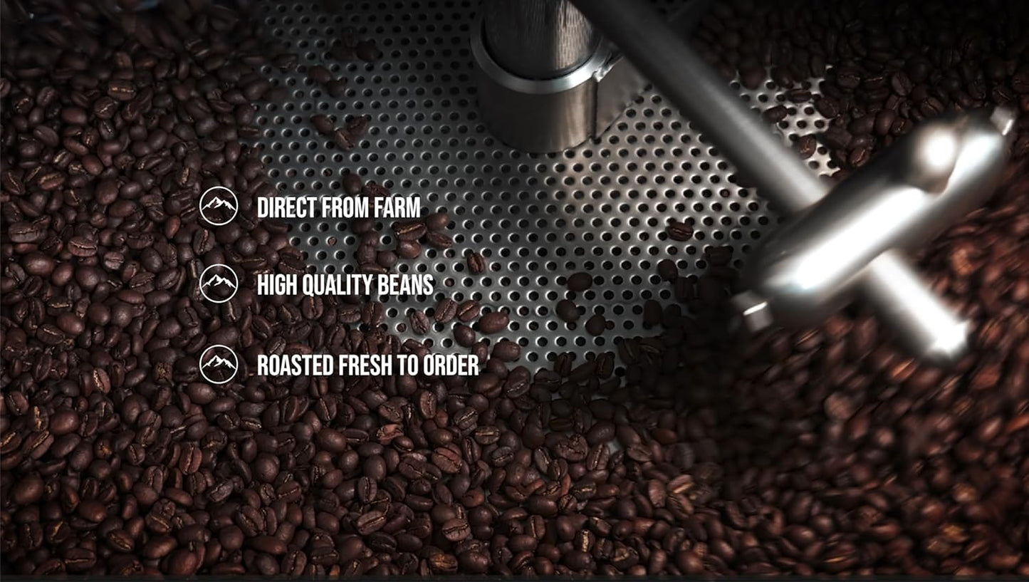 PURE EARTH COFFEE CO. Whole Bean Coffee, Brazil Single-Origin Beans, Dark Roast, Bold Gourmet Specialty Grade Coffee, Chocolate, Walnut, Bold and Smooth Flavor Notes 12oz (12oz, Brazil)