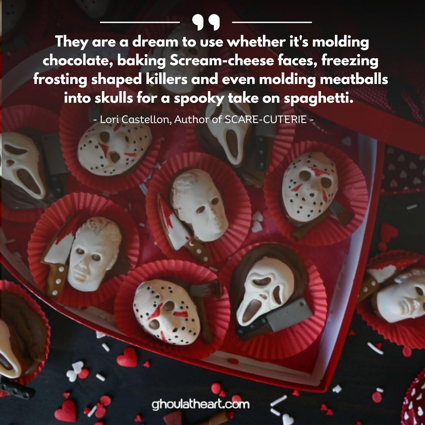 ShapedIceMolds Horror Movie Character Molds – Halloween Silicone Molds for Chocolate, Candy, Soap, Fondant, Resin, Crafts – 3D Creepy Scary Film Icons for Party Treats & DIY Decor (Gray)