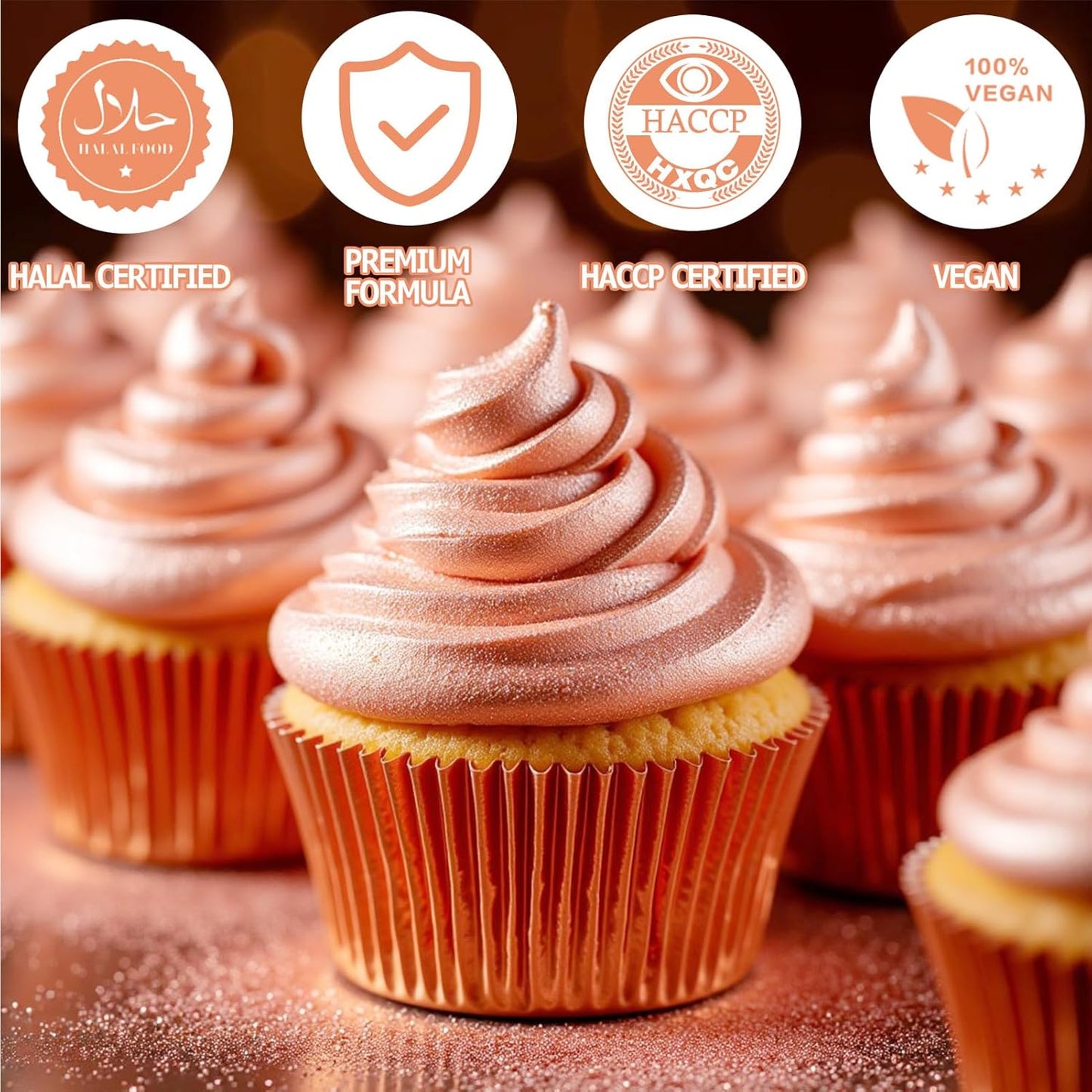 Nomeca Edible Glitter for Drinks Cakes, 8 grams Food Grade Luster Dust Sprinkles Glitter for Cake Decorations, DIY Cocktails, Beverages & Cake Decorating, Dessert Cake Topper (4-Light Pink)