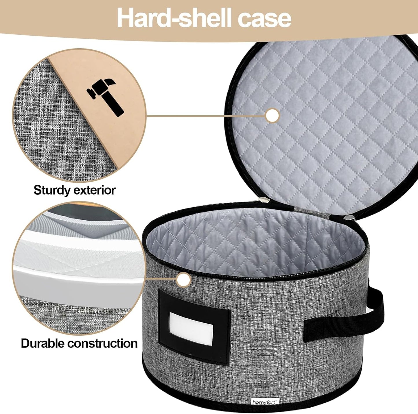 China Storage Containers, Hard Shell with Felt Dividers for Plates, Moving Boxes for Dishes, Cups, Mugs, Tableware Moving Supplies for Kitchen Organization- 5-Piece Set