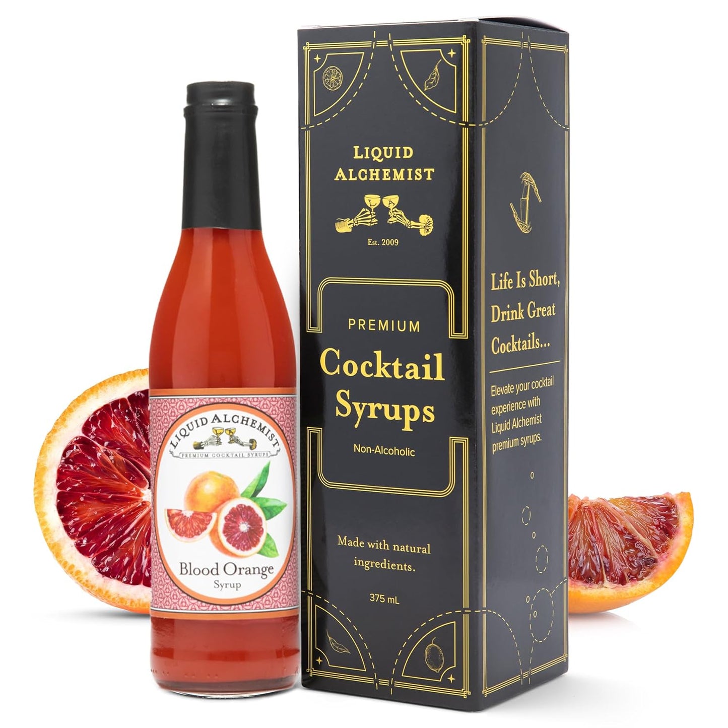 Liquid Alchemist Blood Orange Syrup for Cocktails - Real Ingredients Make this the Perfect Winter Cocktail or Margarita Mix - Non-GMO Blood Orange Sour Mix (25 oz)