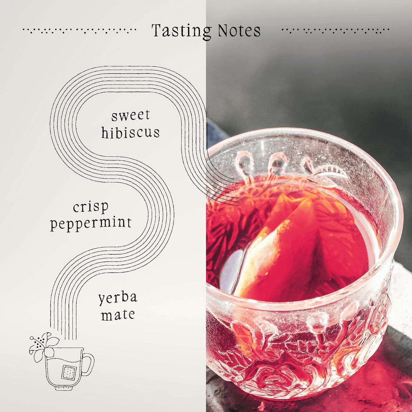 Katú Rosella Teabags, Premium Organic Yerba Mate Tea with Hibiscus, Peppermint, and Stevia Leaves, Vibrant Floral Twist, Natural Energy, 15 Satchets