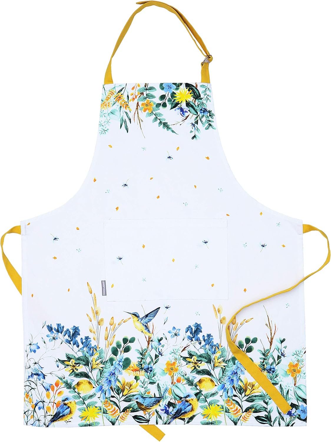 AMOUR INFINI Aprons for Women Adjustable Strap with Waist Ties Apron for Baking, Cooking, Gardening Aprons with Pocket Spring Apron (Wild Meadows- 27.5 x 33 Inches)