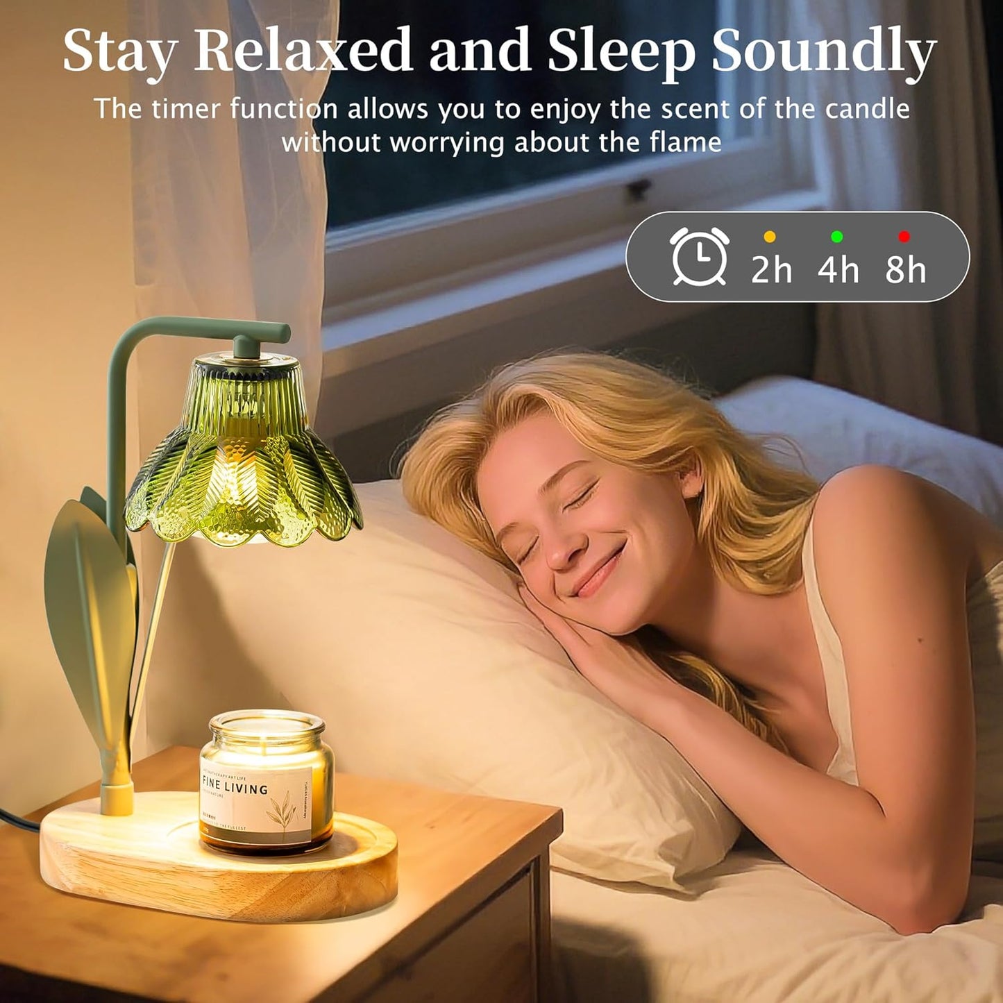 Flower Candle Warmer Lamp with Timer,Dimmable Candle Lamp Warmer,Adjustable Height Candle Warmer for All Jar Candles,Bedroom Living Room Home Decor Aesthetic Christmas Birthday Gifts (Lotus flower)