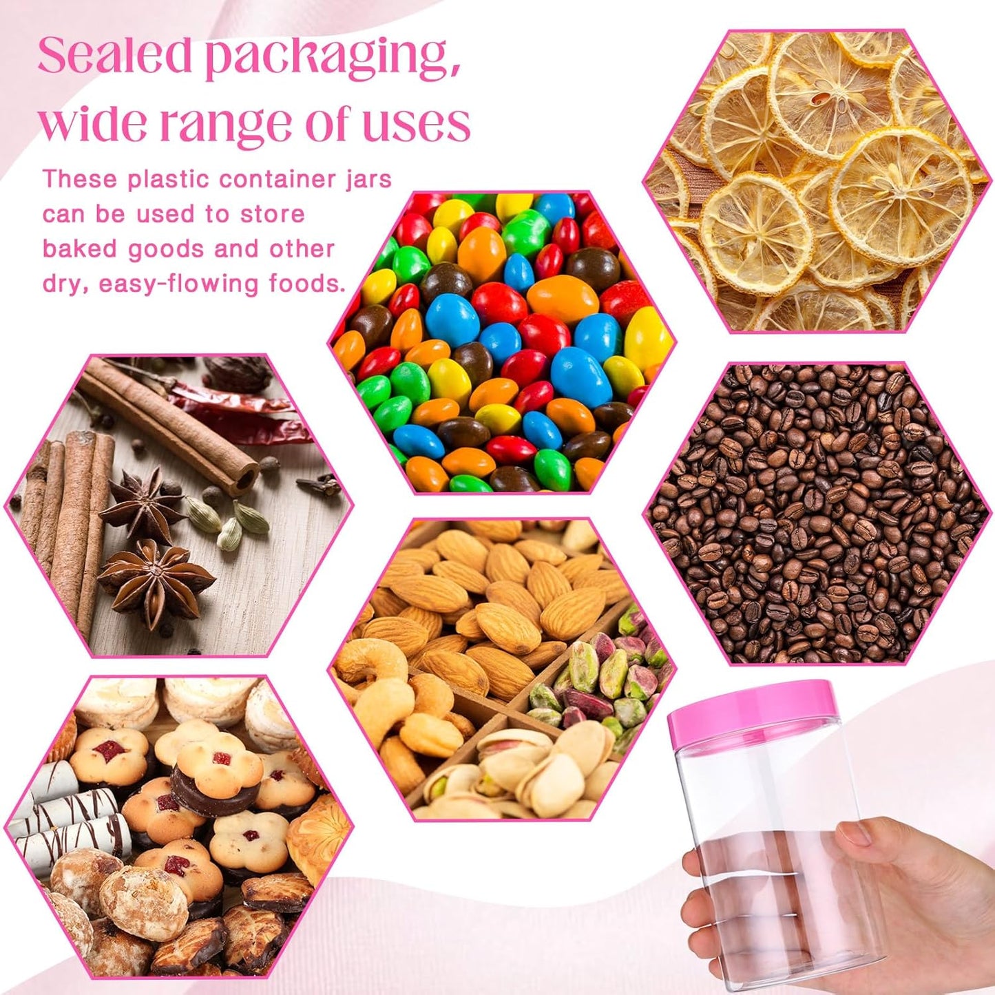 Patelai 4 Pieces Round Wide-mouth Leak Proof Plastic Container Jars with Lids for Travel Storage Makeup Beauty Products Face Creams Oils Salves Ointments DIY Making(12 Ounce,Pink)