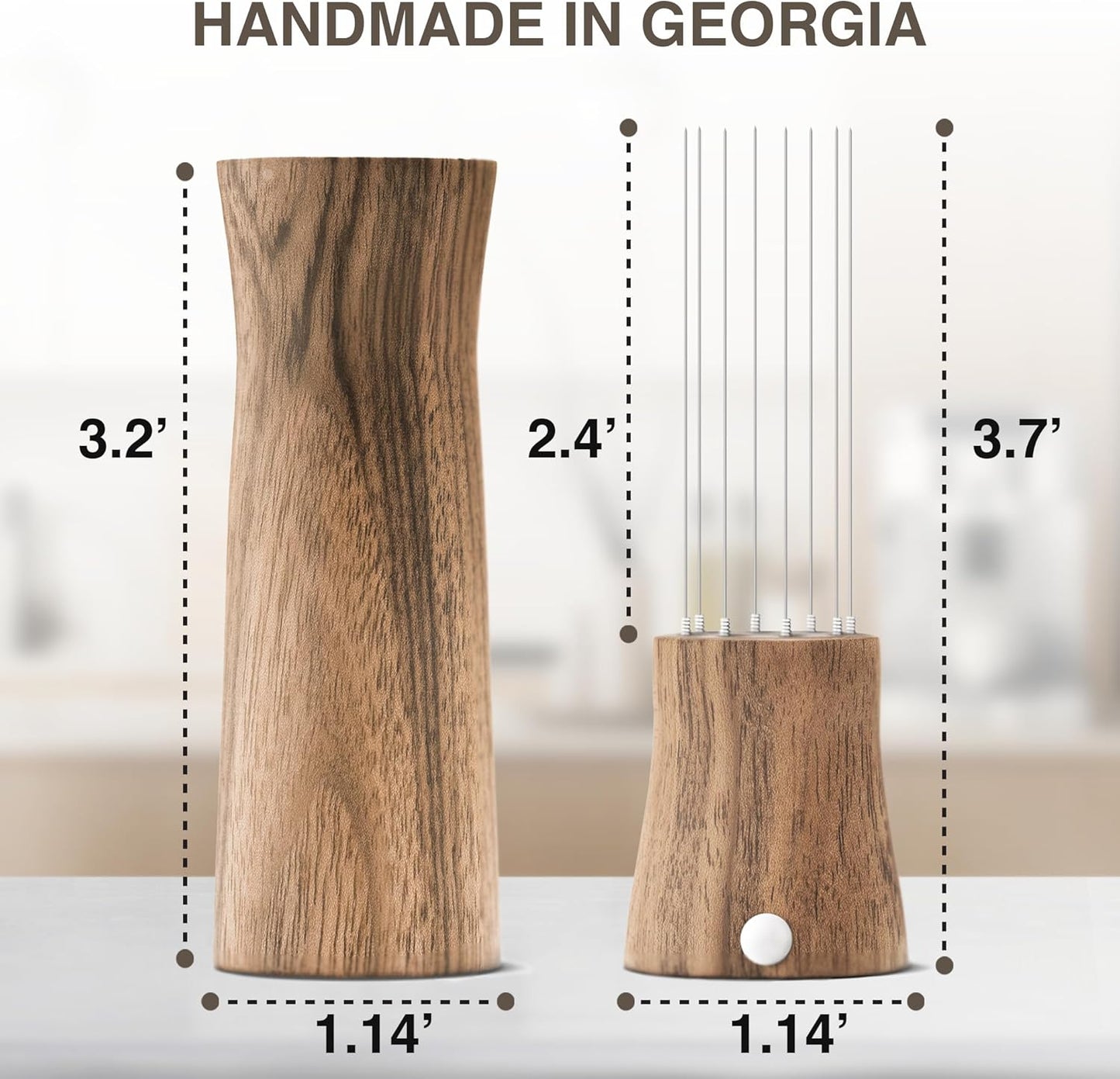 WDT Tool Espresso Stirrers - Coffee Distributor Barista Tools - Espresso Needle Distribution Tool for Coffee Accessories Kit - Walnut Wood Gifts for Coffee Lovers (Large)