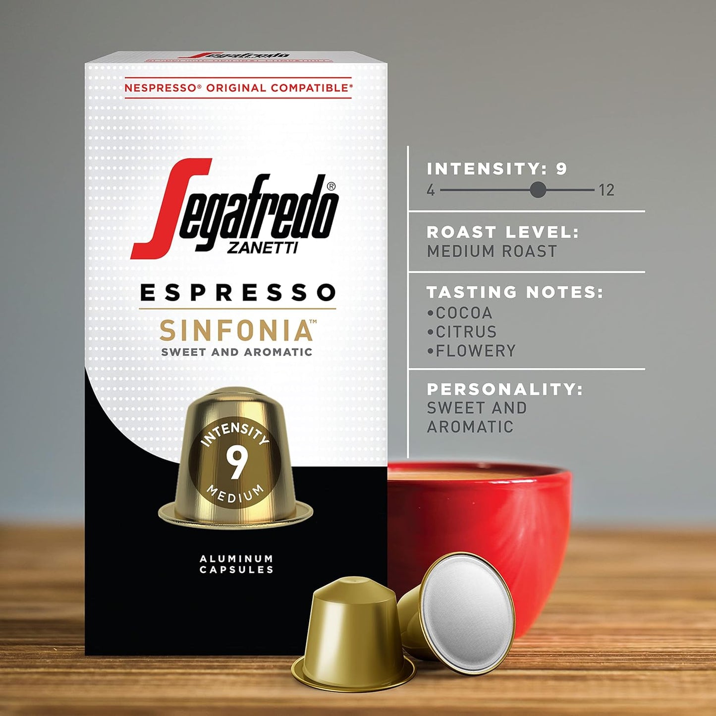 Segafredo Zanetti Espresso Capsules – Aluminum Pods for Nespresso Original Machines – Sinfonia & Encore Variety Premium Espresso – Medium & Medium-Dark Roast – Sinfonia & Encore, 10 Count (Pack of 4)