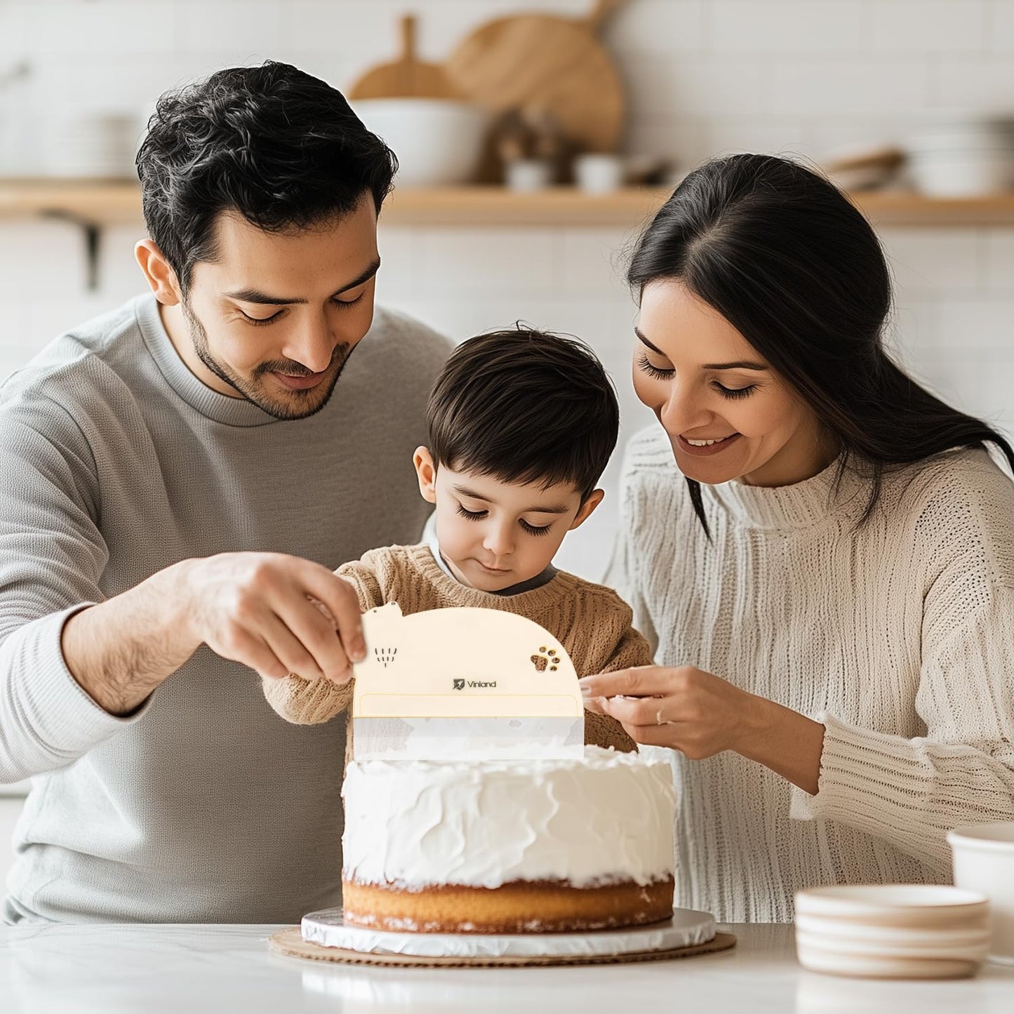 1 Pcs Cake Smoother Scraper, Cake Decorating Supplies, Food-Grade Transparent Flexible PE Plastic Cake Scraper‌ - Designed for bread and cake decoration (4 pcs Scrapers Included, Non-Installable)