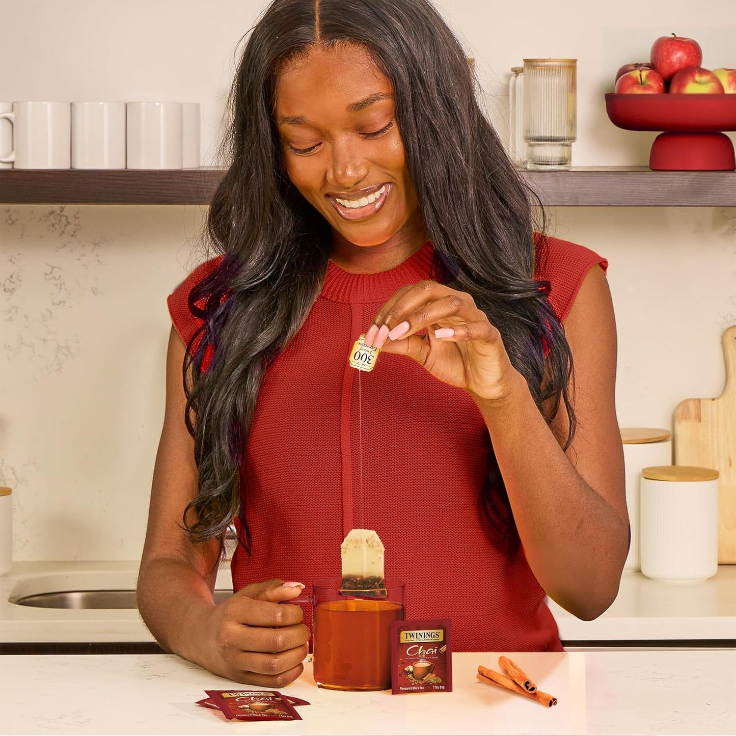 Twinings Chai Black Tea Individually Wrapped Bags, 50 Count (Pack of 6), Sweet, Savoury Spices, Caffeinated, Enjoy Hot or Iced, 300 Teabags