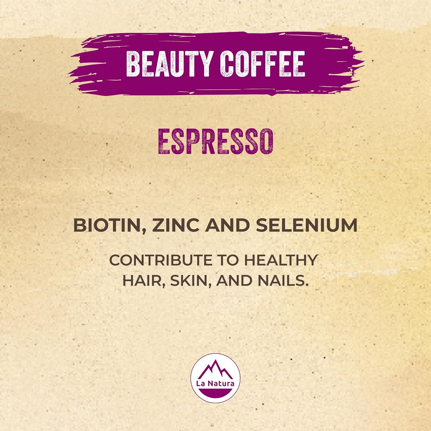 La Natura European-Style Beauty Coffee Pods - For Original Line Nespresso Machines - Espresso Roast with Biotin, Selenium, and Zinc for Healthy Hair, Skin, Nails - Pack of 60