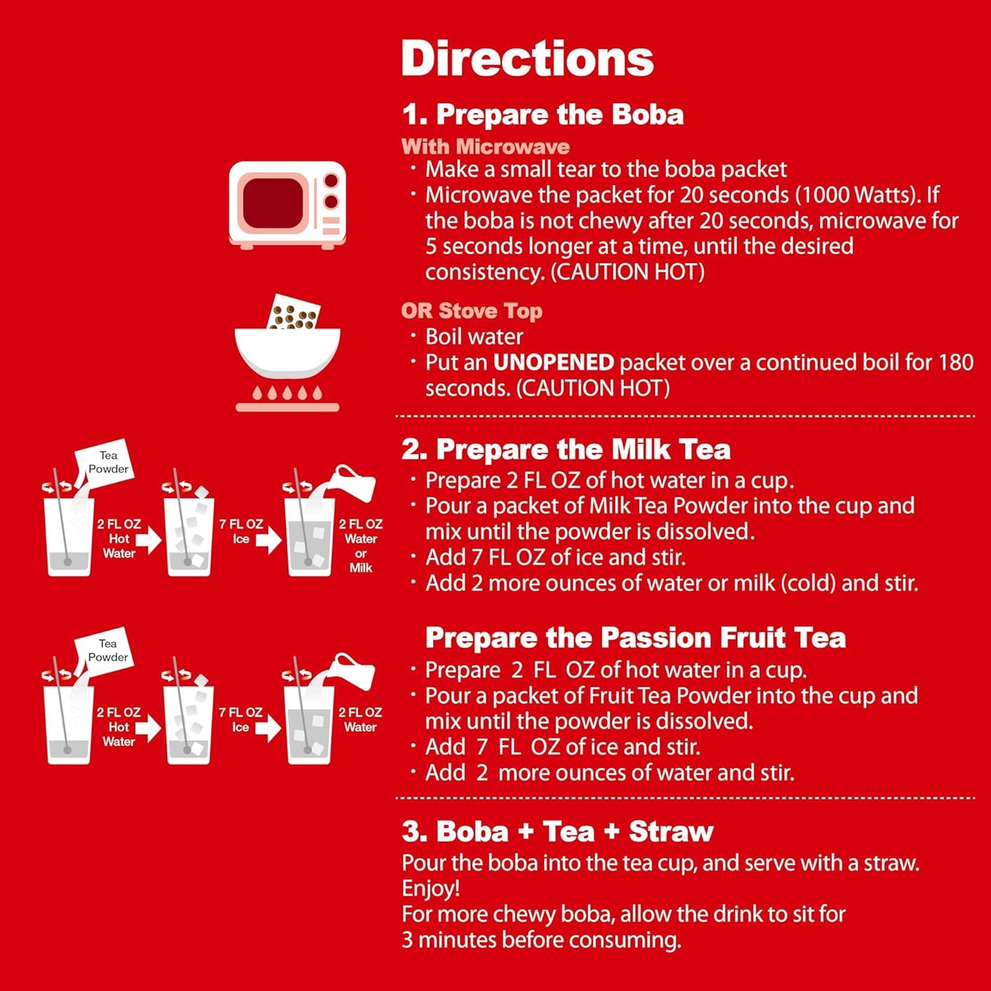 J WAY Instant Boba Bubble Pearl Variety Milk Tea Fruity Tea Kit with Authentic Brown Sugar Caramel Fruity Tapioca Boba, Ready in Under One Minute, Paper Straws Included - Gift Box - 10 Servings